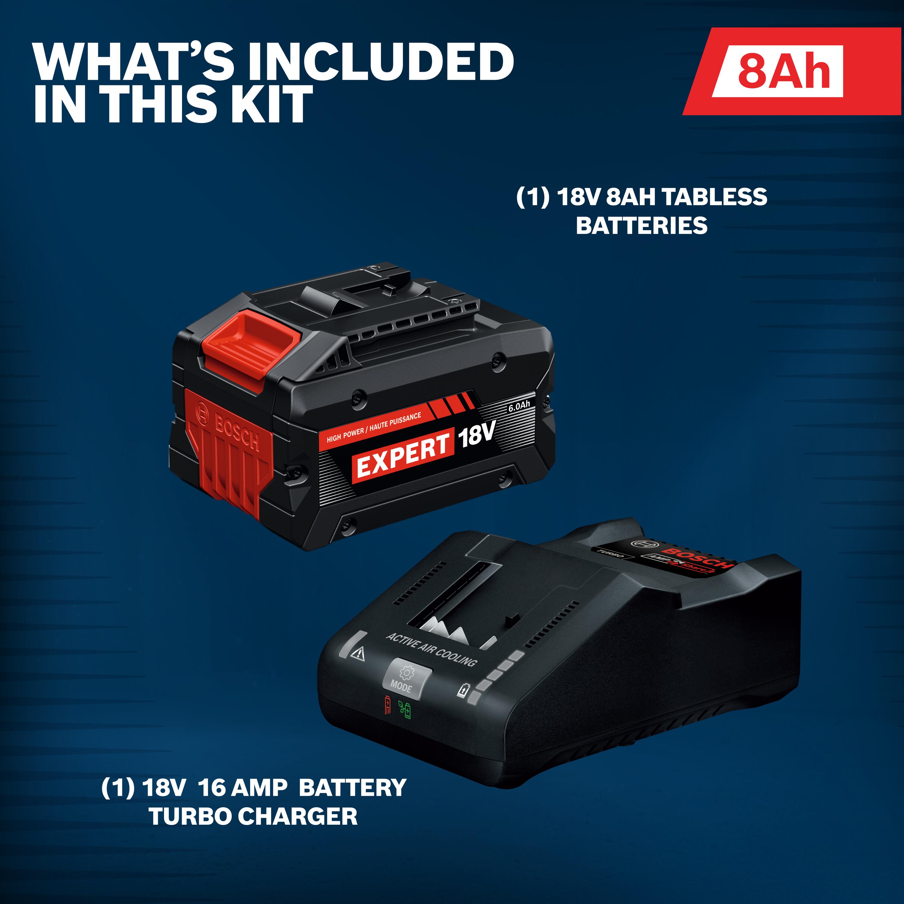 Bosch 18 -Volt 1 -Pack Battery and Charger ( 8 Ah Lithium-ion ) in
