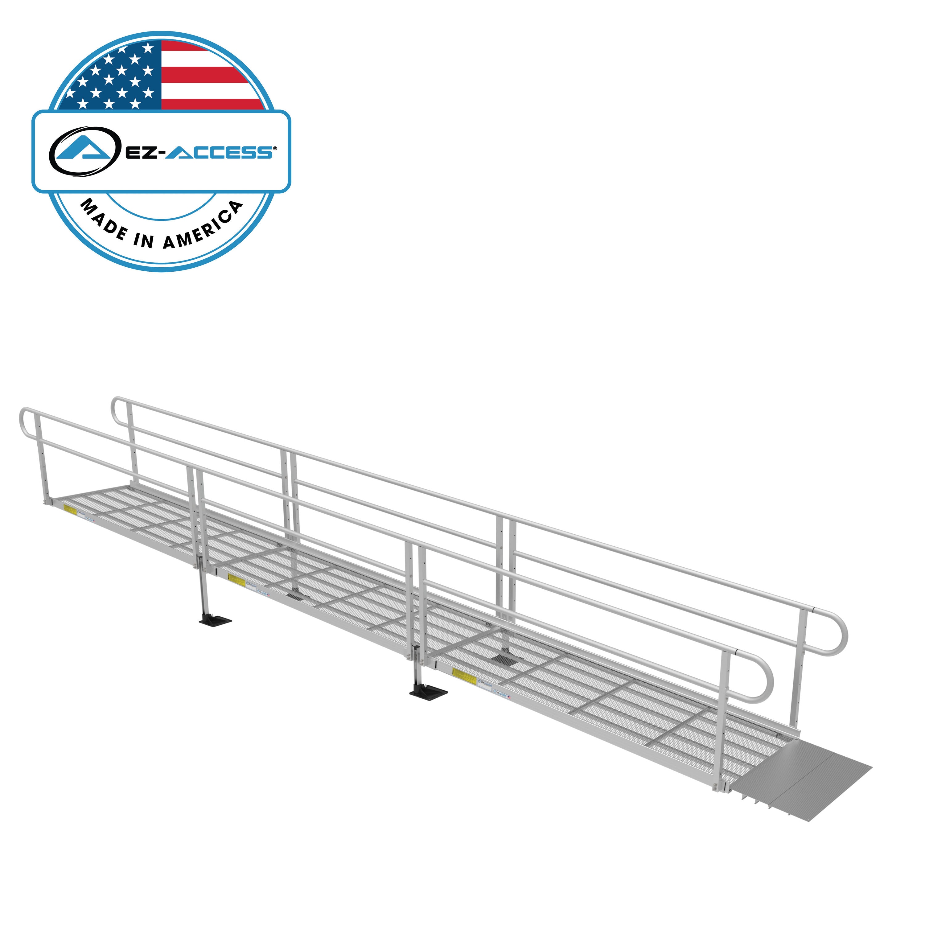 EZ ACCESS 24 Ft X 40 25 In Aluminum Modular Entryway Wheelchair Ramp In   65548634 