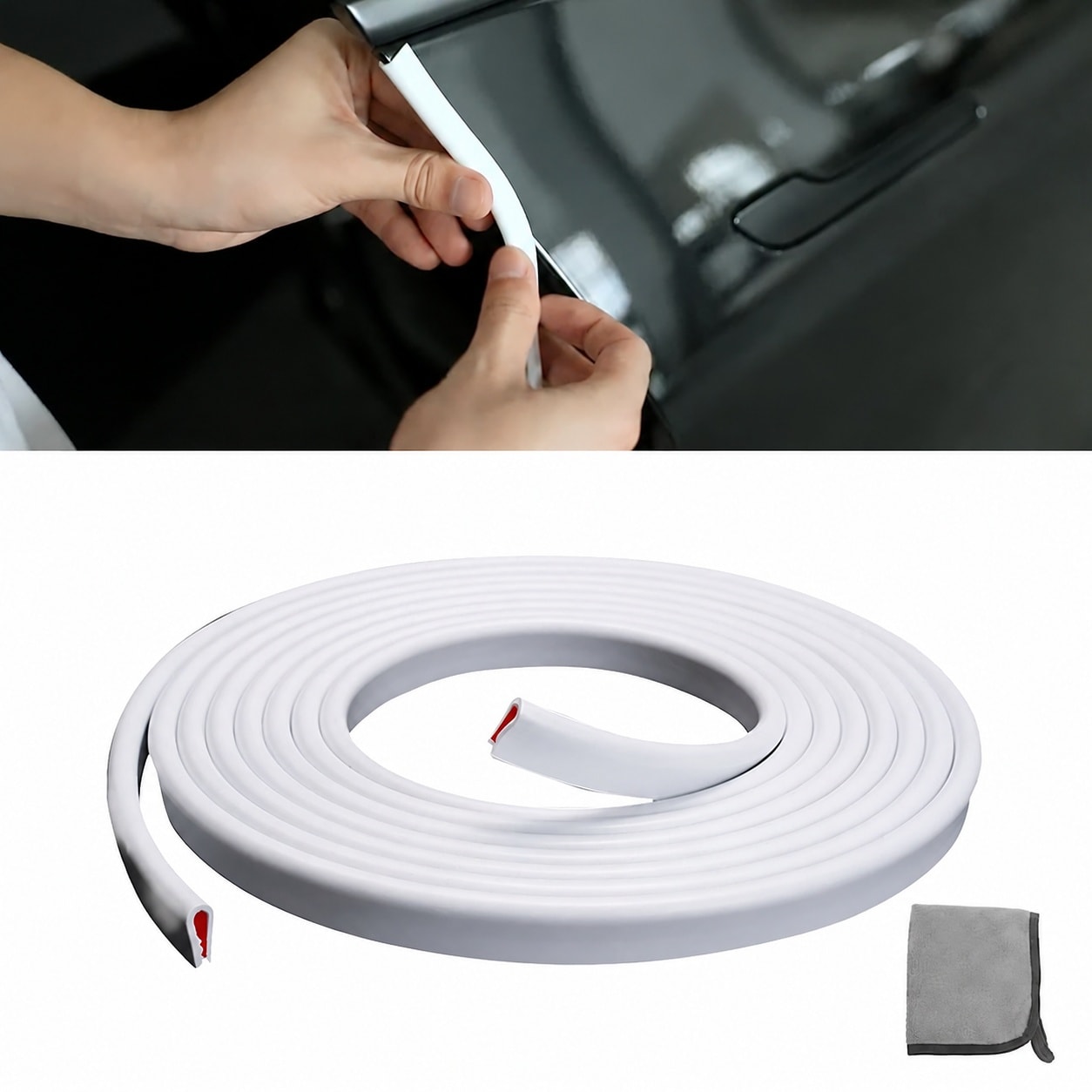 AOIZGMY  Car Door Edge Guards 65.6ft Self Adhesive U Shaped Flexible PVC White Fits Most Vehicles Protects Doors from Dings and Scratches