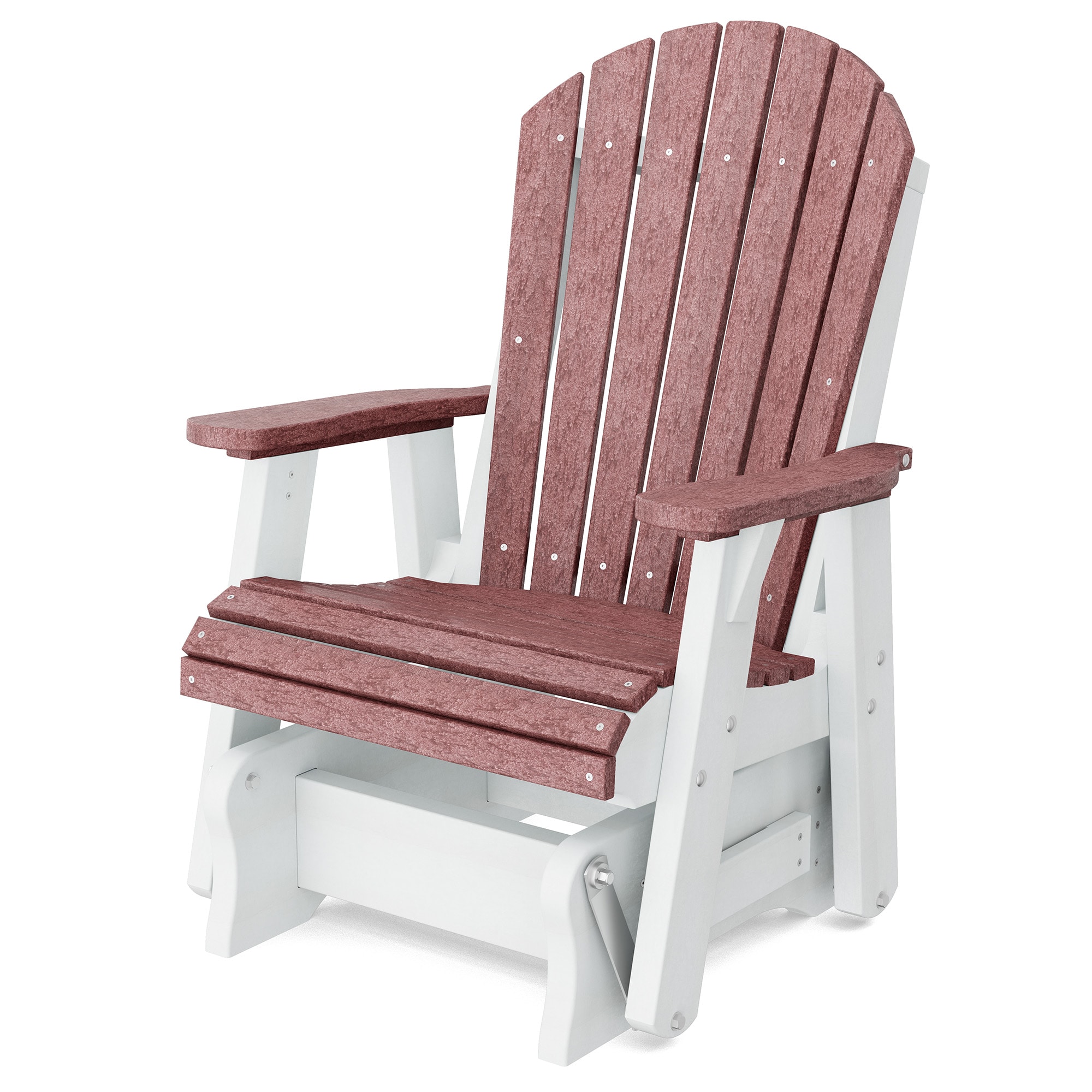 Wildridge LCC-106-CW-BW Heritage 1 -person Cherrywood/White HDPE Outdoor Glider