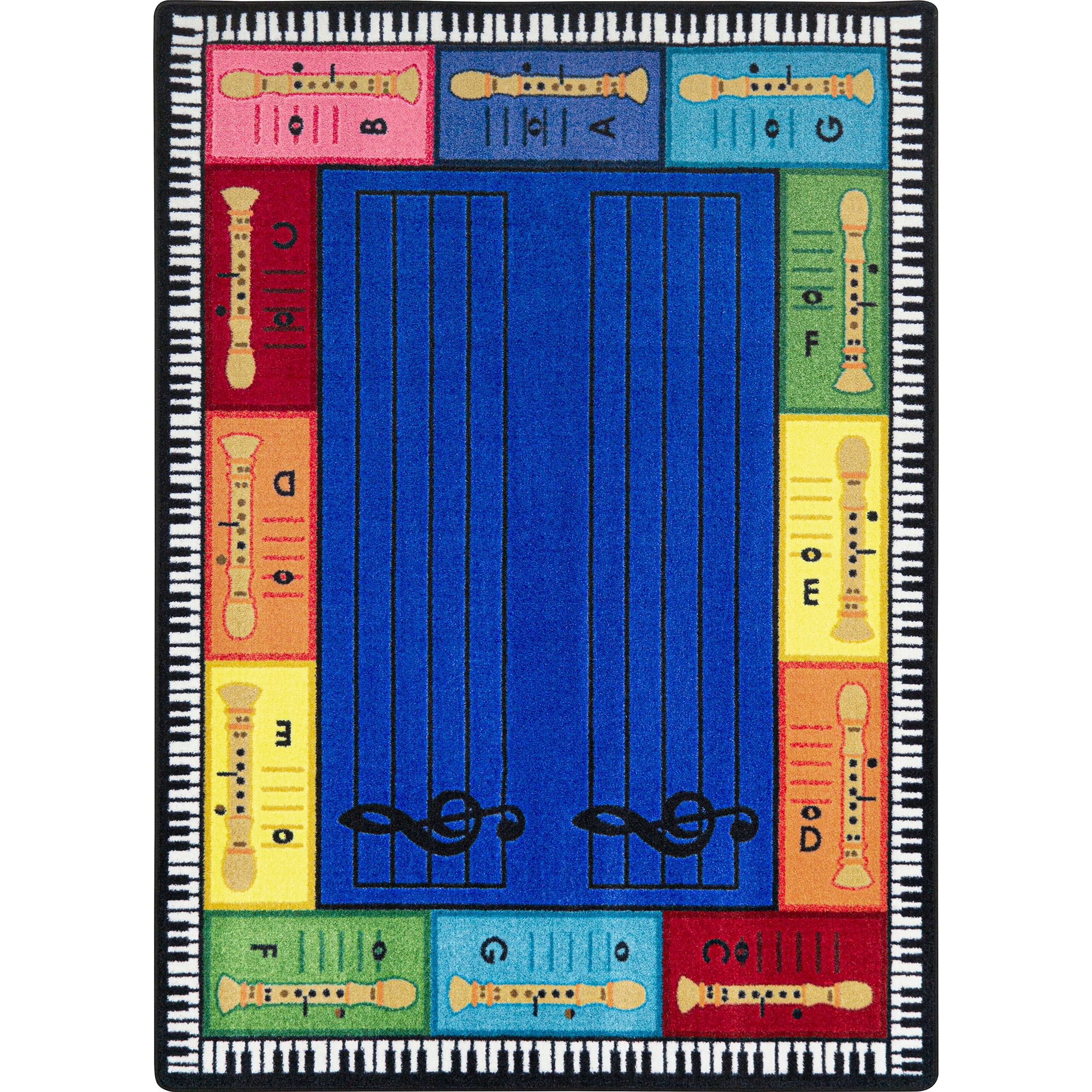 Joy Carpets 2186D Recorderiffic 8 x 11 (ft) Tufted Nylon Multi Rectangular Indoor Area rug