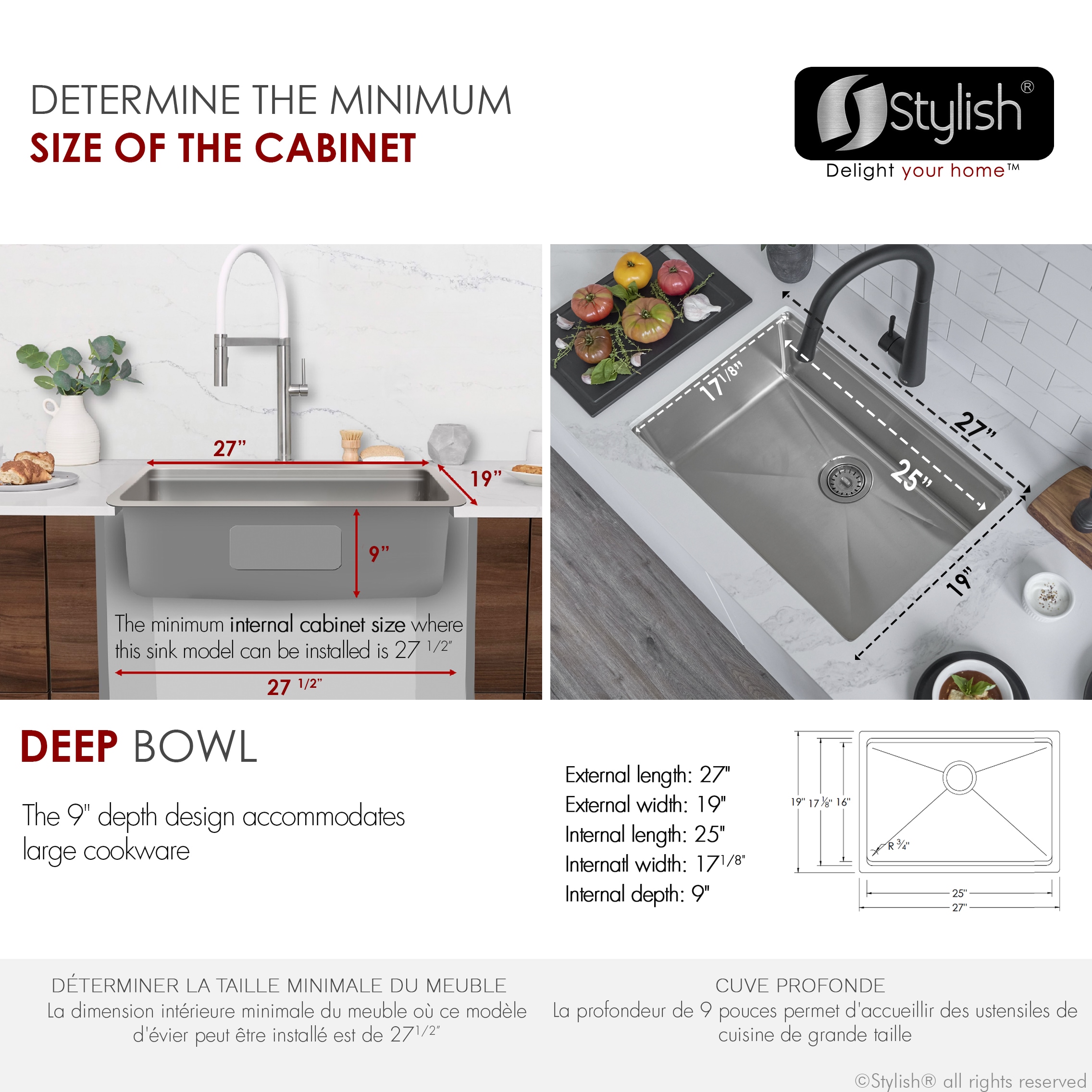 Stylish S-127W Kitchen-Sinks - View #9