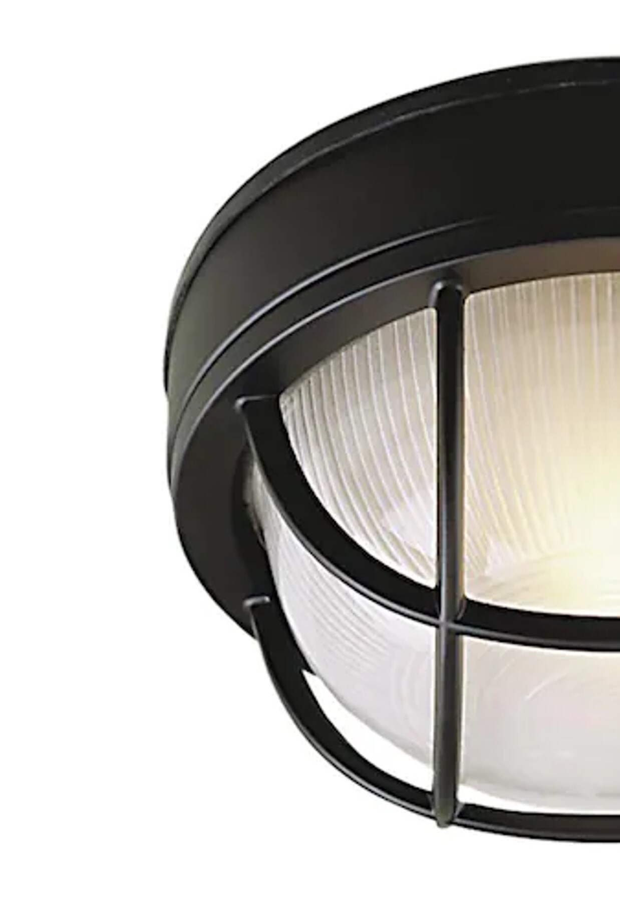 Matte Black Glass Outdoor Flush Mount Ceiling Light