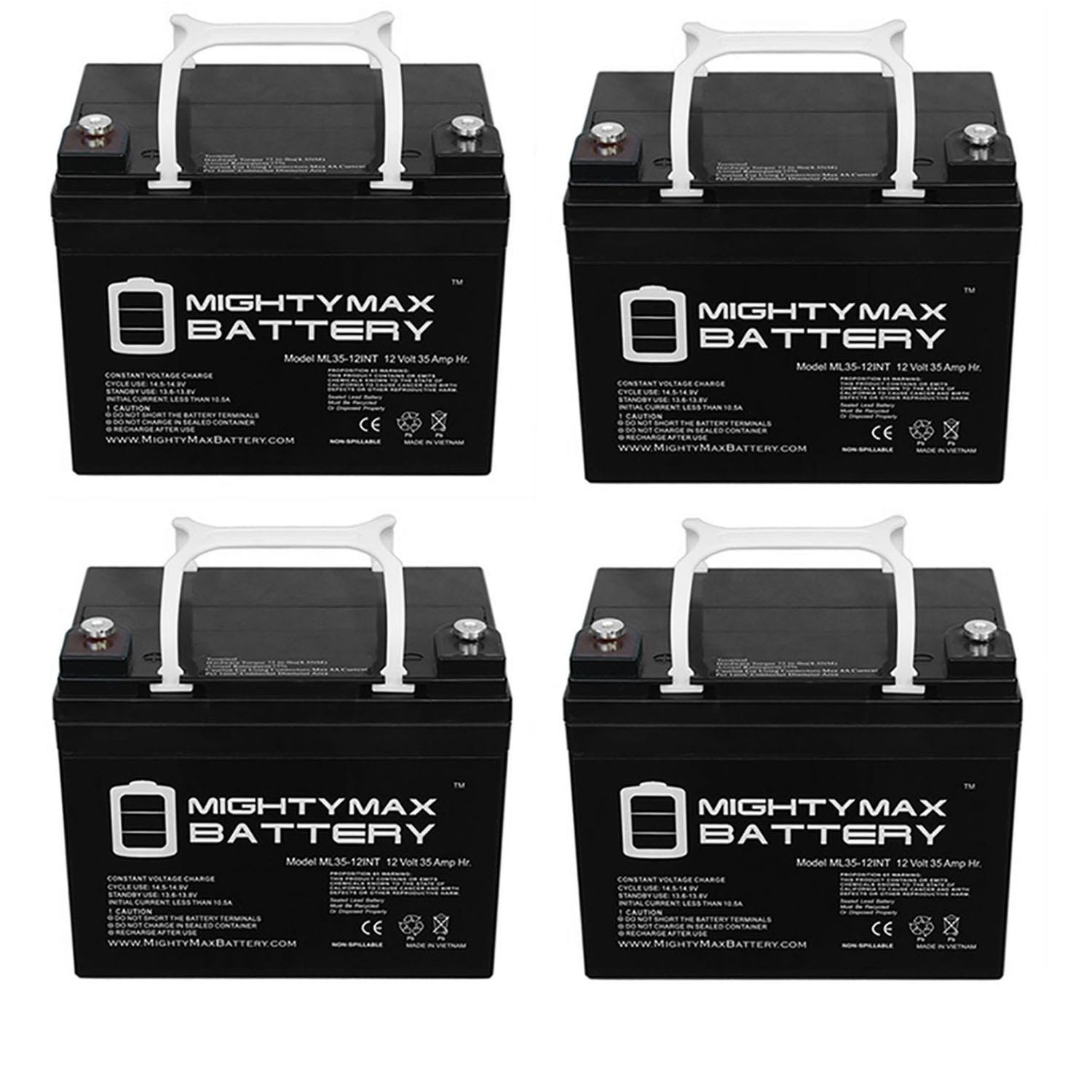Mighty Max Battery 12V 35AH INT for VMAX V35-857 Rechargeable Sealed lead acid 12350 Backup power Batteries 4 -Pack