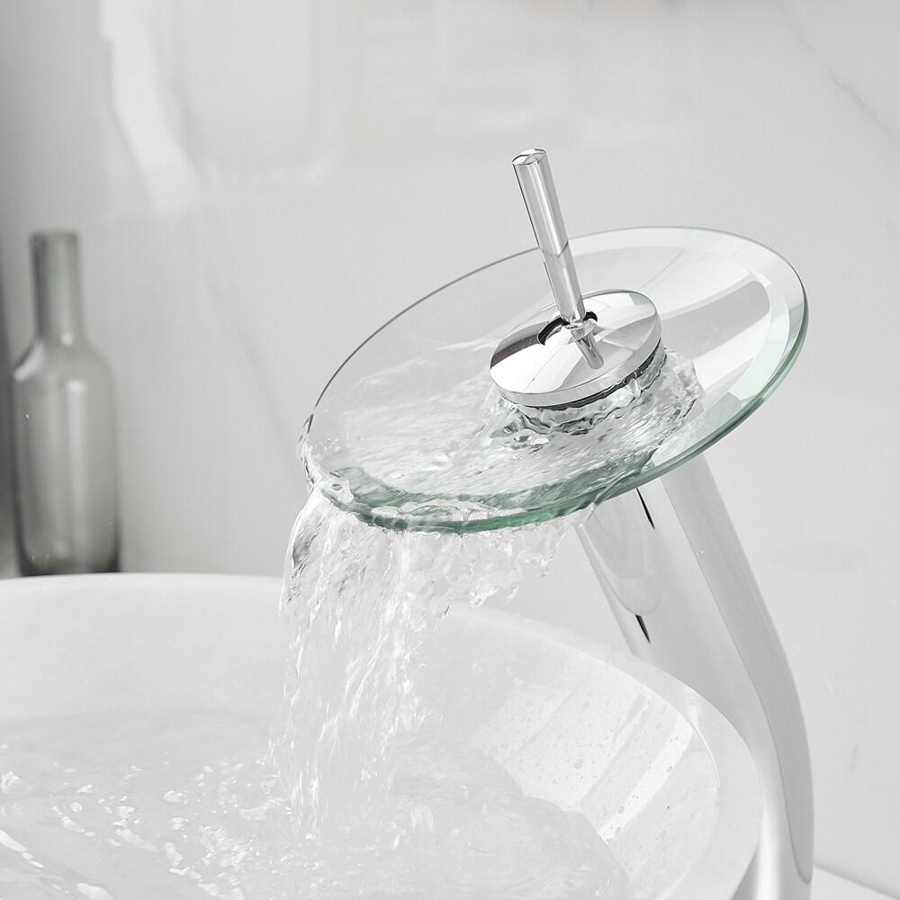 Polished Chrome Waterfall Single Handle Vessel Sink Faucet