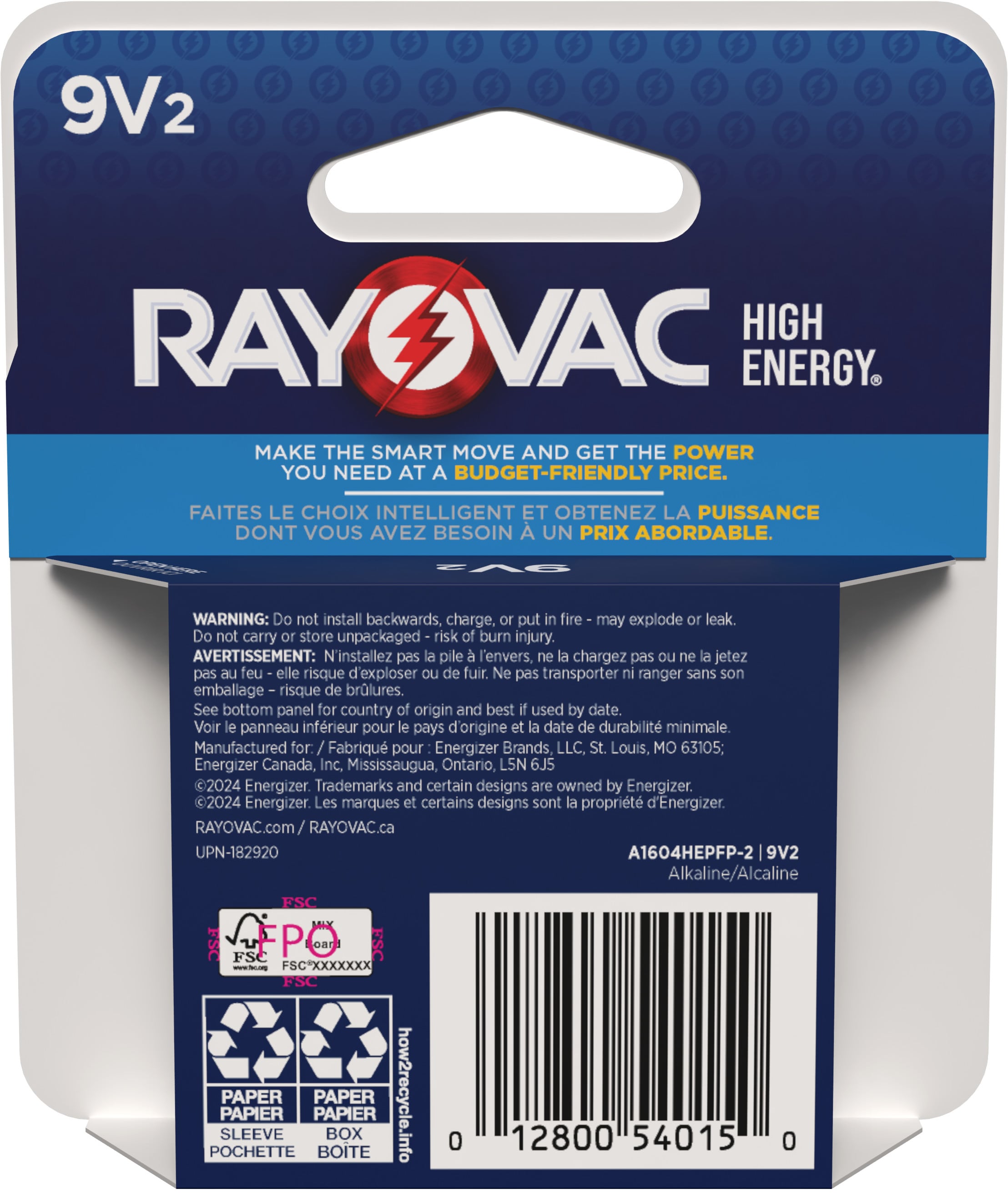 Rayovac A1604HEPFP-2 9volt-Batteries - View #6