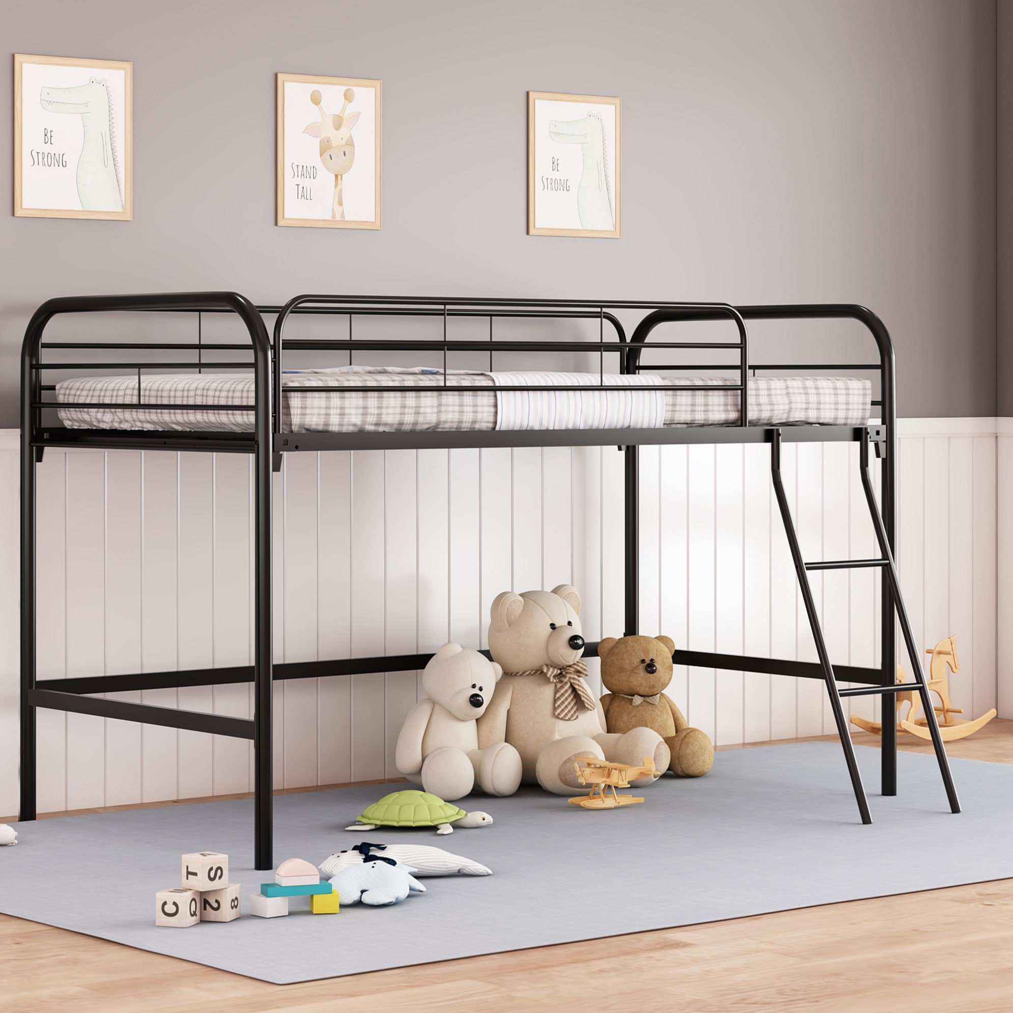 Sunrinx MG8-BD-25 Black Twin loft Bunk Bed