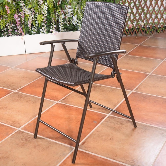 Goplus Costway Set Of 4 Black 24 In H Tall Folding Bar Stool The Stools Department At Com - Folding Patio Bar Chairs