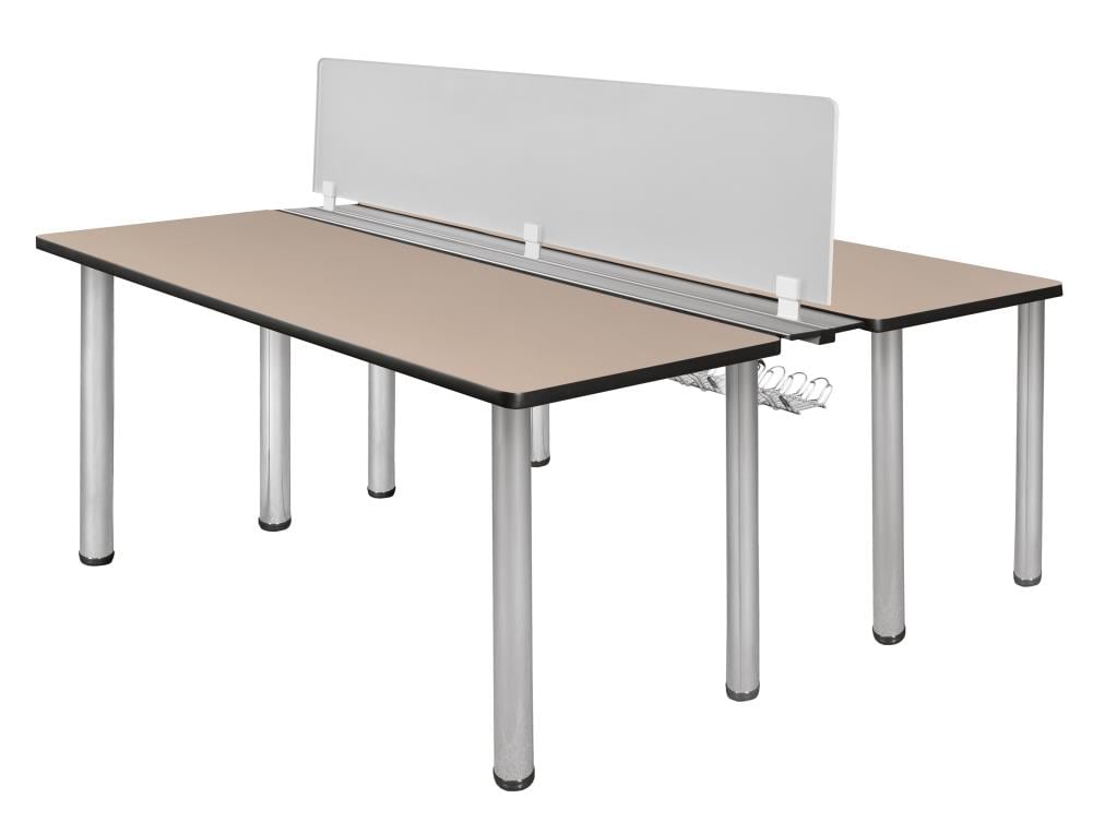 Regency MBSPD6024BEBPCM Kee Desking 58-in White Modern/Contemporary 2-person Desk