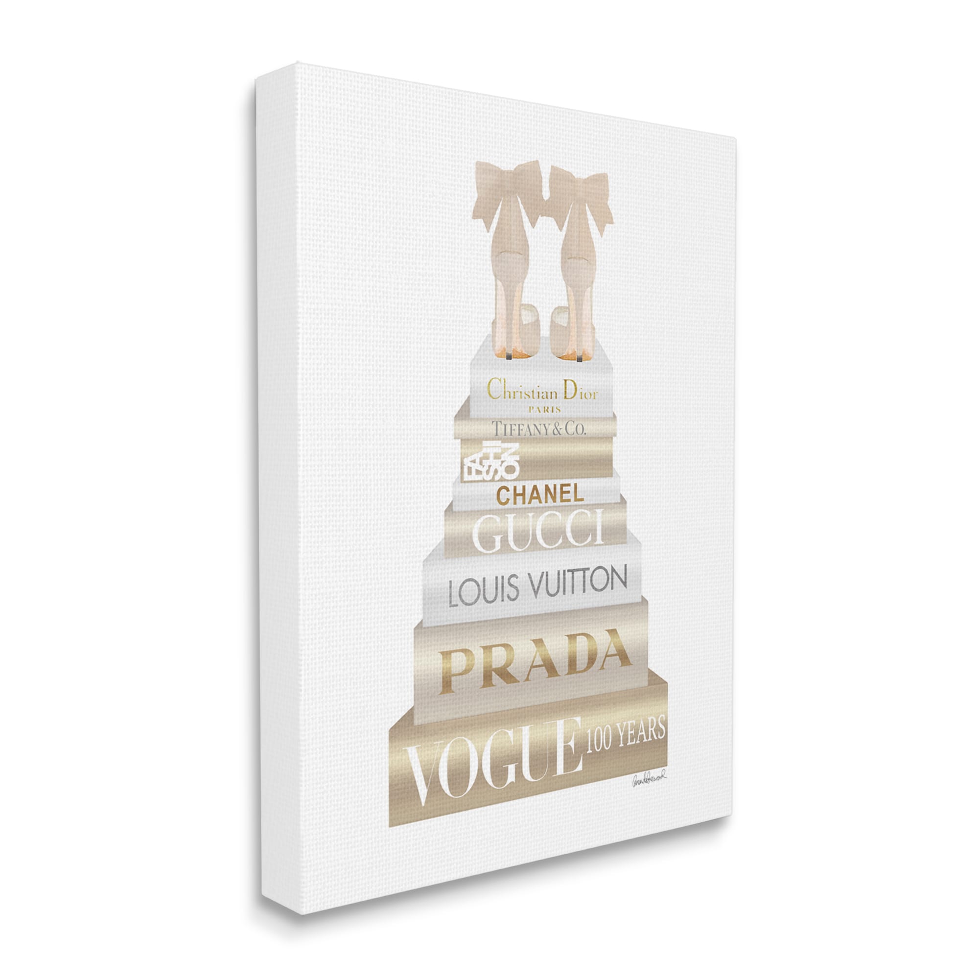 Stupell Industries Cream Bow Heels High Fashion Glam Bookstack Amanda  Greenwood 48-in H x 36-in W Abstract Print on Canvas in the Wall Art  department at