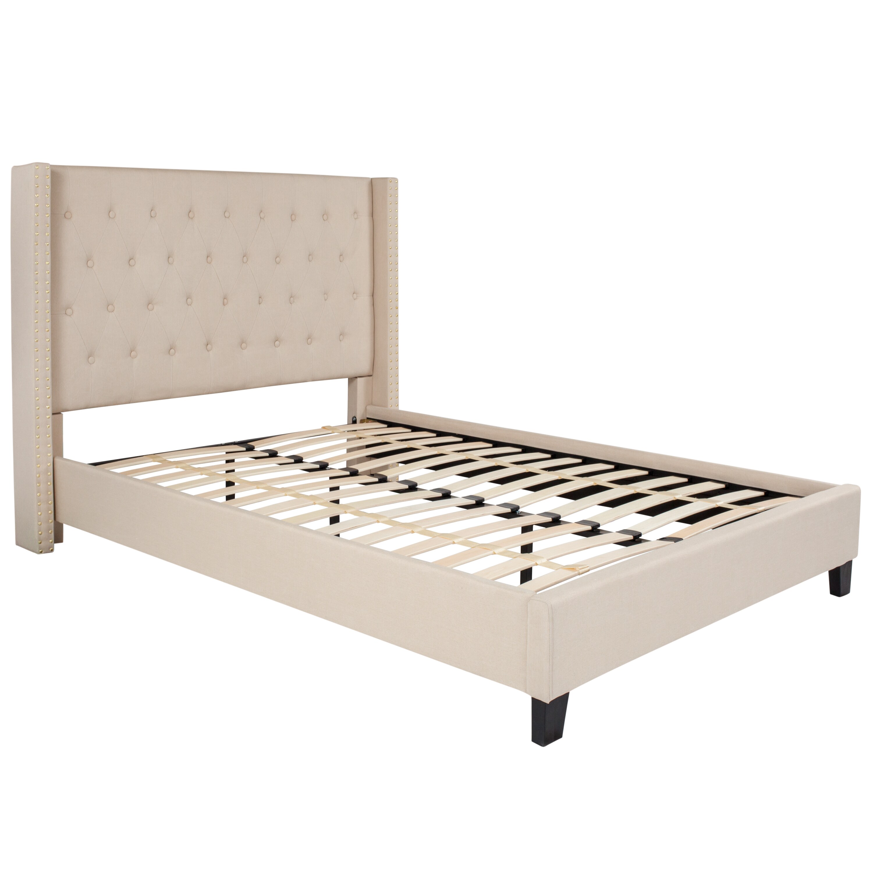 Flash Furniture Riverdale Beige Full Transitional Platform Bed in the ...