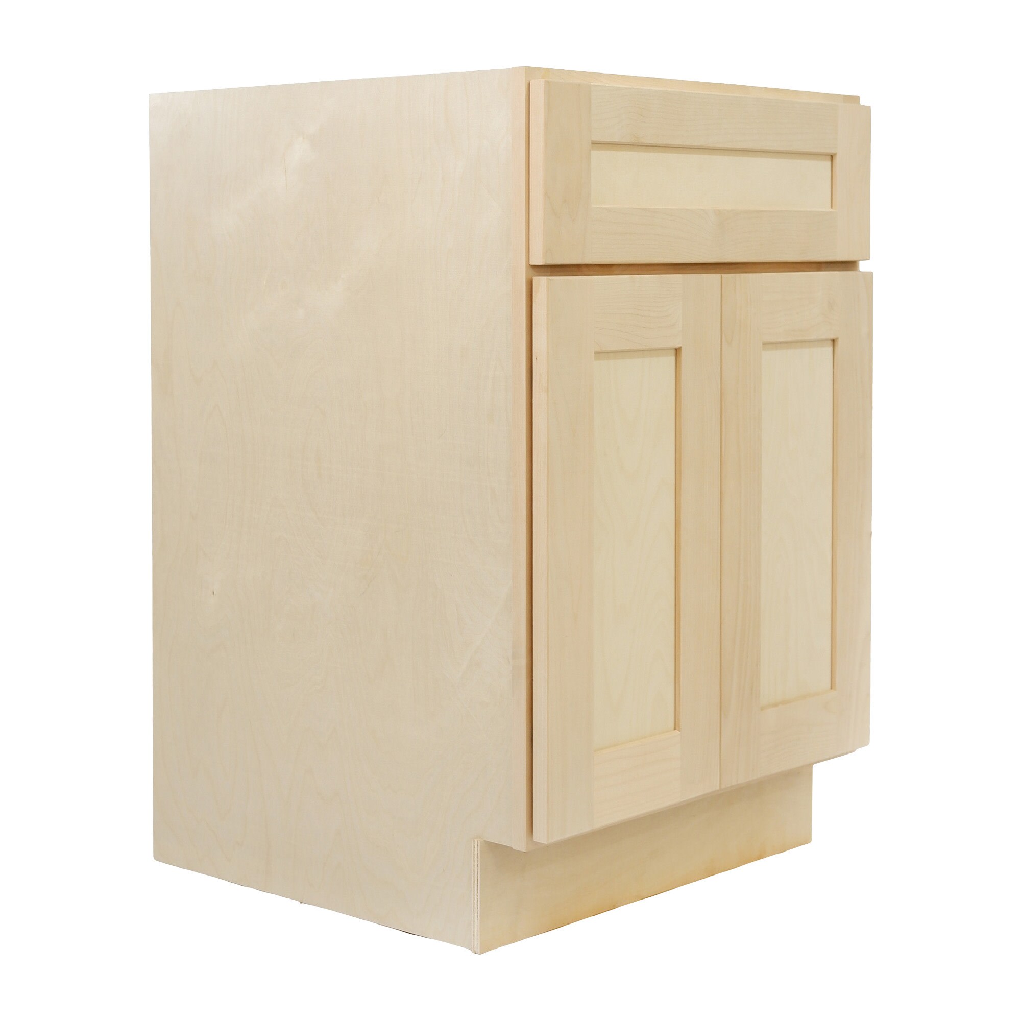 Design House 33-in W x 34.5-in H x 24-in D Brown Unfinished Birch 2 -Drawers Base Ready to Assemble (RTA) Cabinet Recessed Panel Shaker