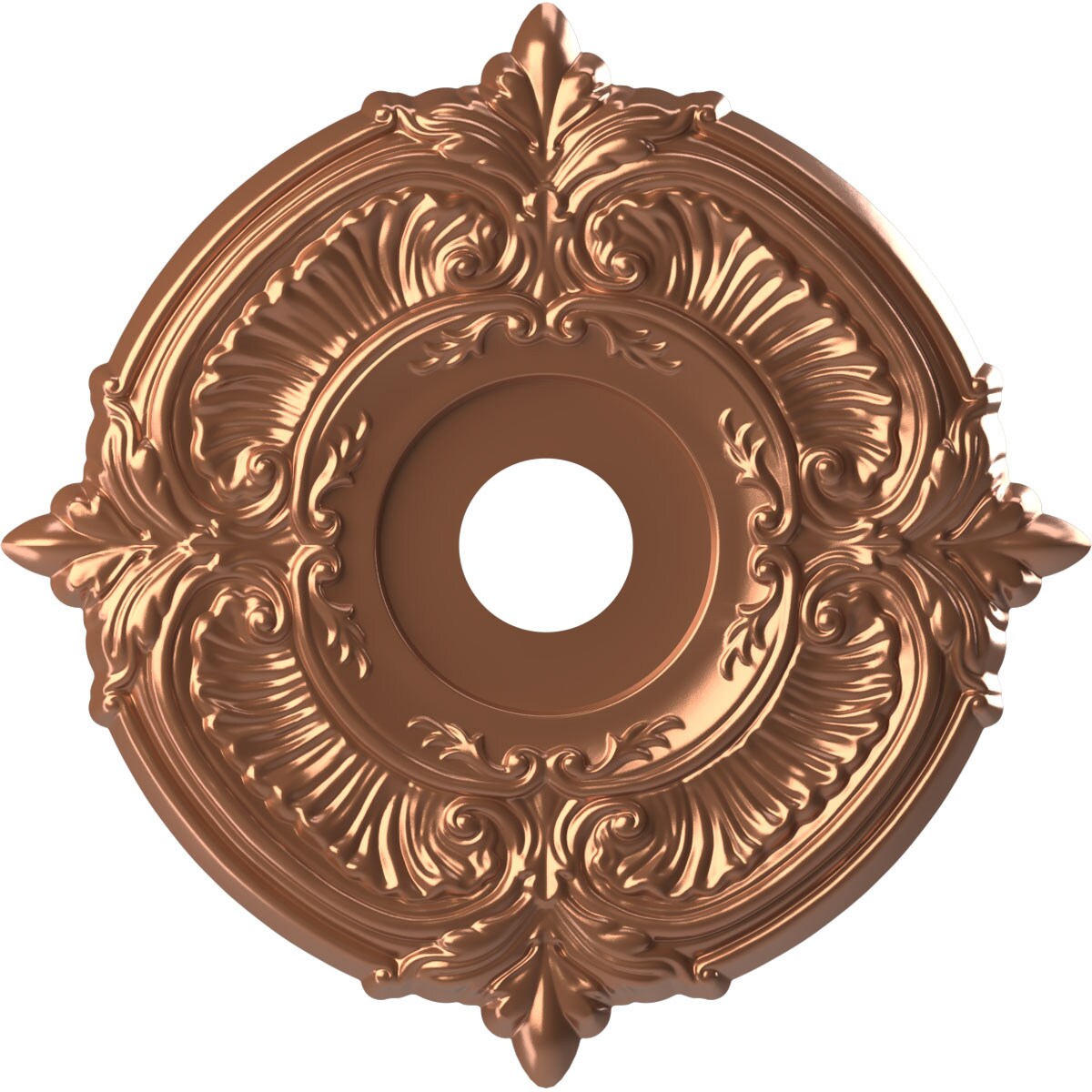 Ekena Millwork CMP19ATBRG Attica Thermoformed 19-in W x 19-in L Painted Bright Coat Rose Gold PVC Whole Ceiling Medallion