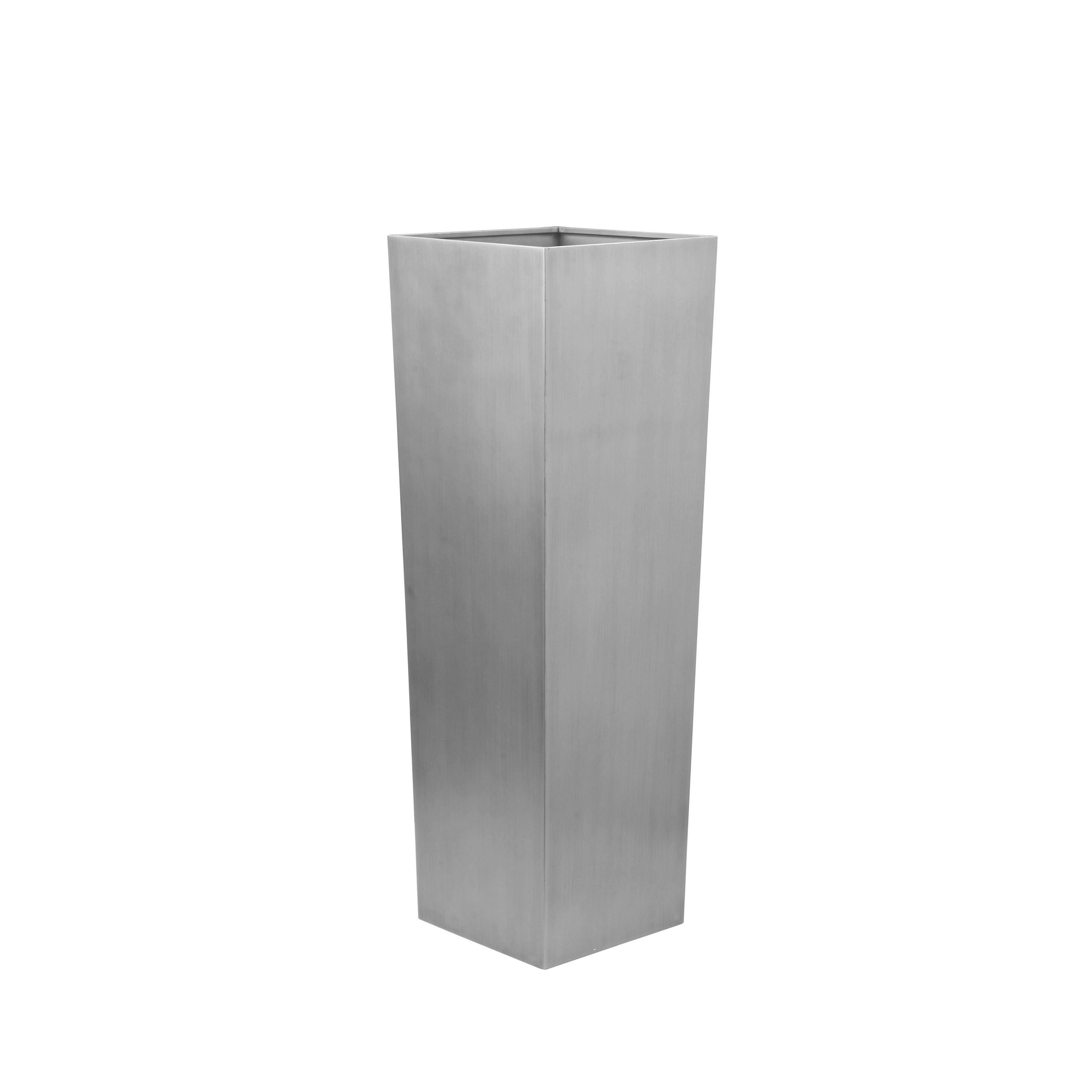 Benzara BM316916 Square 16.0-in W Medium Silver Metal Indoor/Outdoor Planter