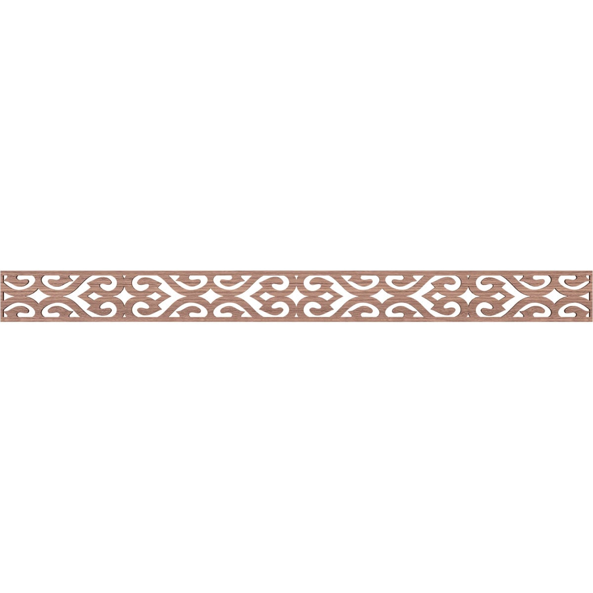 Ekena Millwork MLDA04X46KEEWA Keene Fretwork Flat Trim 4-in x 3.87-ft Walnut Brown Unfinished 2157375 Pierced Wall Panel Moulding