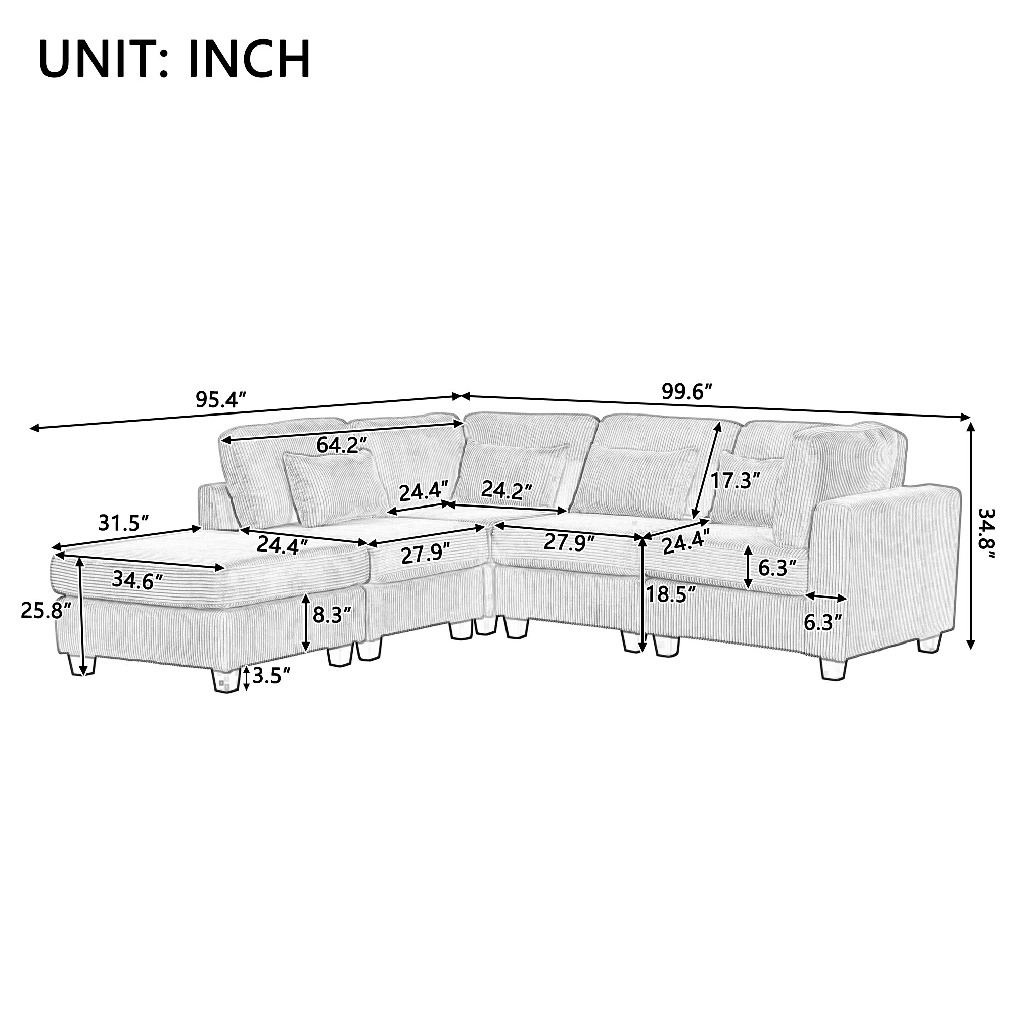 Clihome CY-08WBL Sofas-Loveseats - View #9