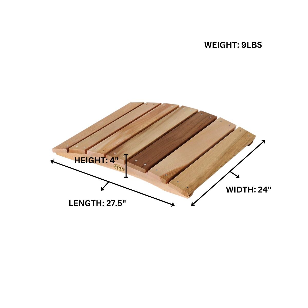 2-Ft Beige Cedar Wood Garden Bridge