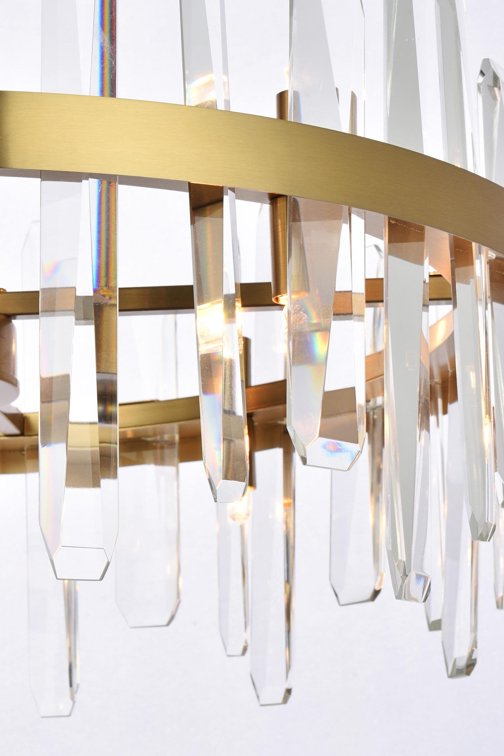 Satin Gold Crystal 14-Light Pendant Chandelier