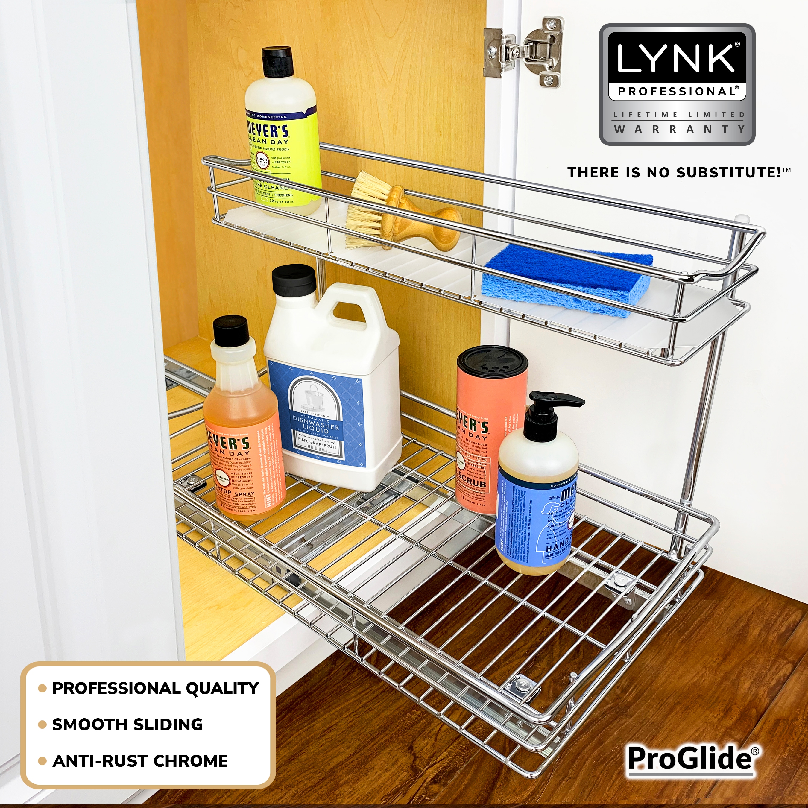 Lynk Professional 8.3-in W x 8.5-in H 2-Tier Cabinet-mount Metal Pull-out  Spice Rack in the Cabinet Organizers department at