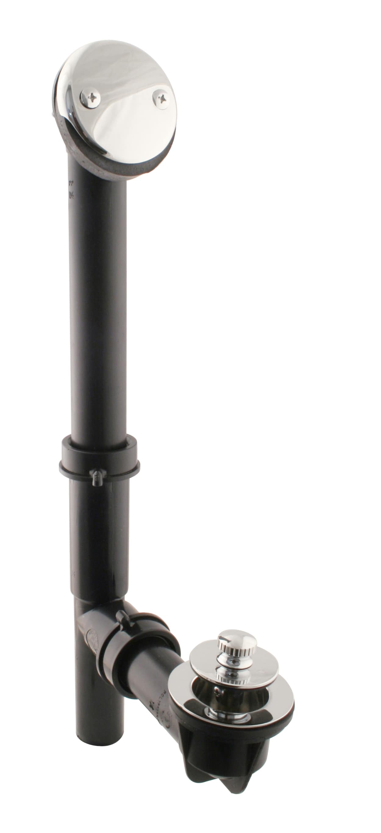 WESTBRASS 594144-05 Bath Waste with Twist and Close Drain 1-1/2 In. Tubular Black In Polished Nickel 594144-05