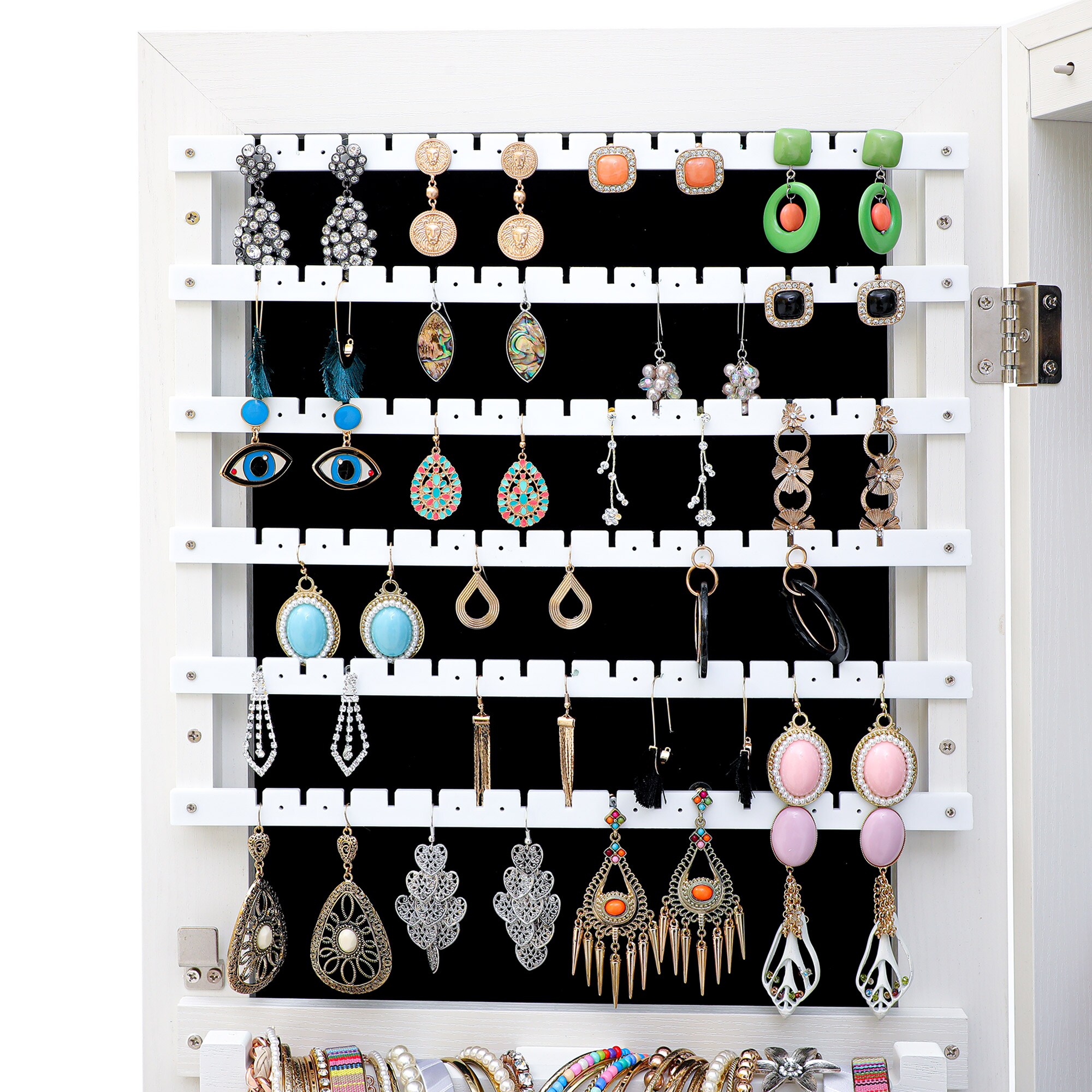 CASAINC Jewelry storage mirror cabinet White Jewelry Armoire at Lowes.com