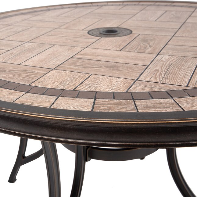 Casainc Patio Table Round Outdoor, Tile Top Dining Table Outdoor