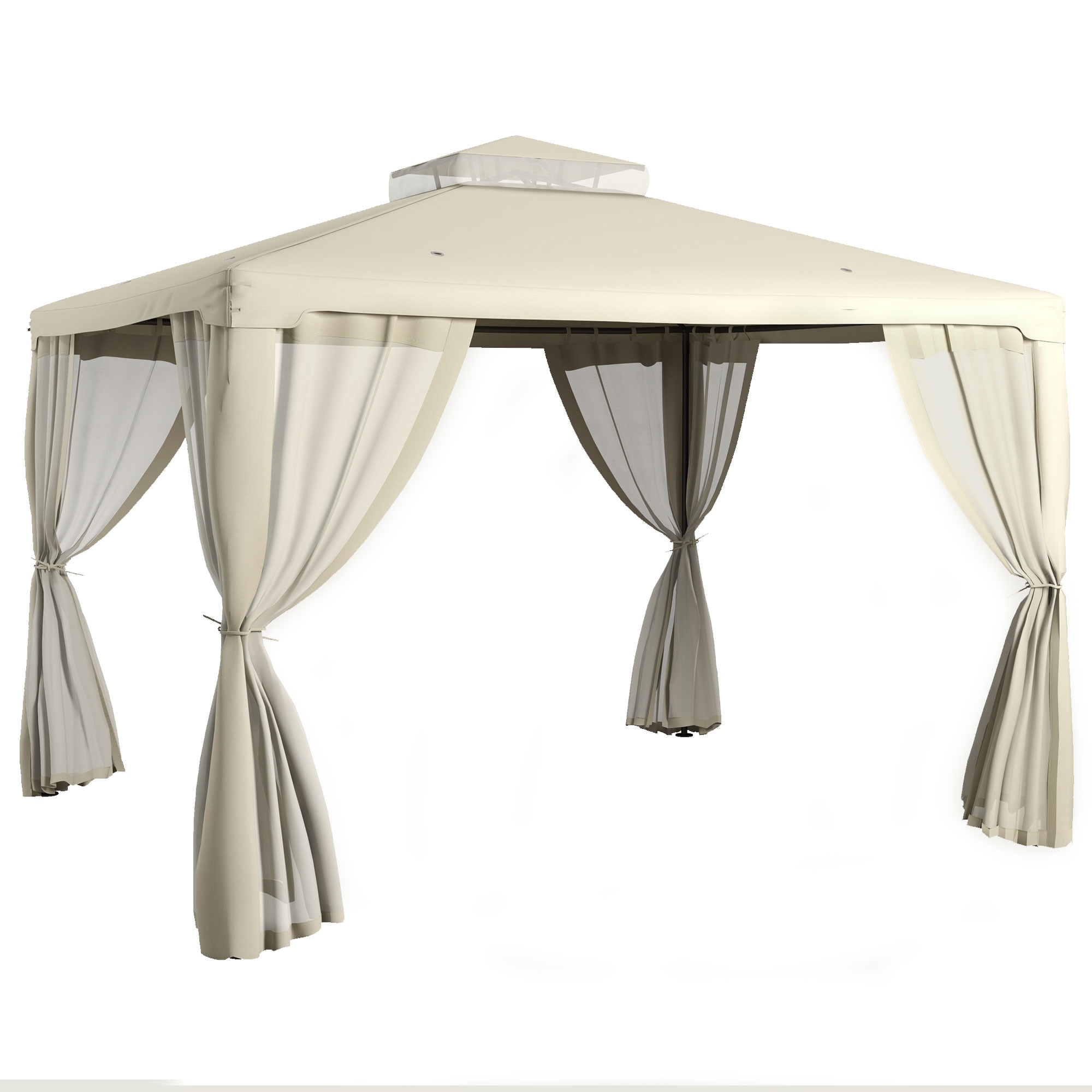 ToolCat BZ2-6-PW 11.5-ft x 9.5-ft Cream White Gazebo with Soft Top Roof