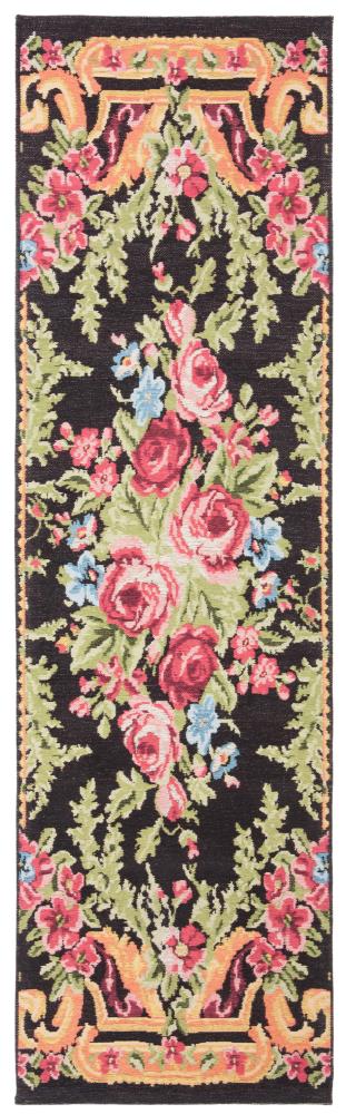 Safavieh CLV112Z-28 Classic Vintage Kasta 2 x 8 (ft) Loomed Polyester Black/Rose Rectangular Indoor Floral/Botanical Runner rug