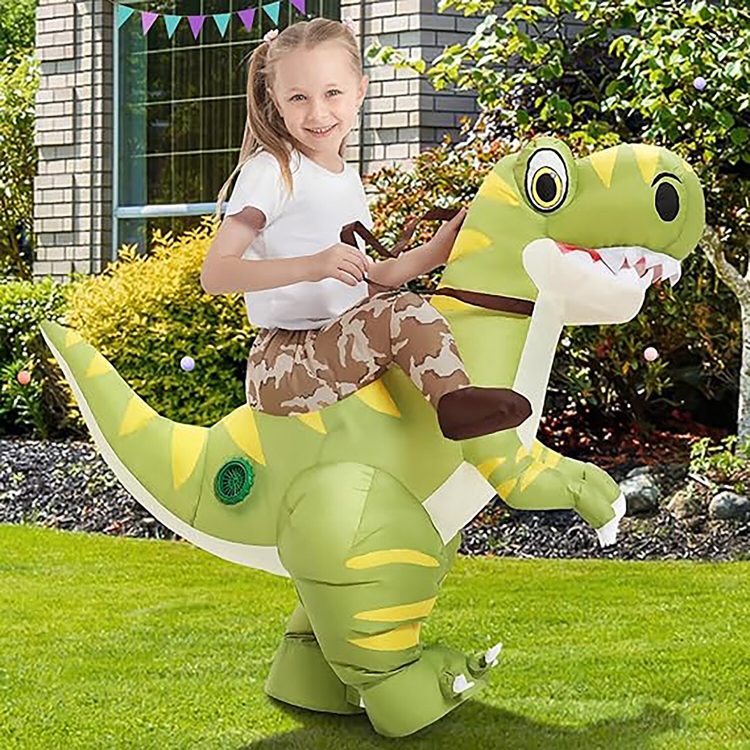 GOOSH GOOSH 55 inch Inflatable Dinosaur Costume Kids Halloween Blow up ...