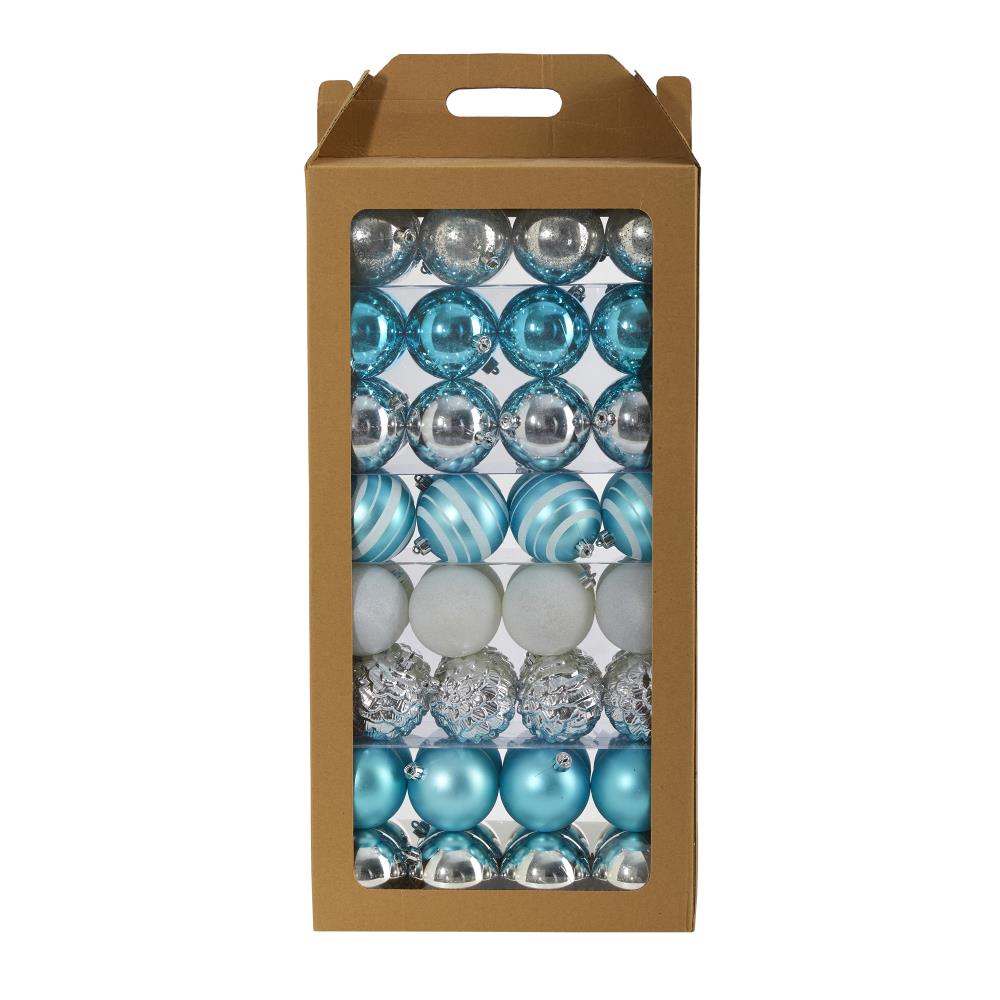 Nearly Natural D1001-BL 64 -Pack Blue Standard Indoor Ornament set Shatterproof