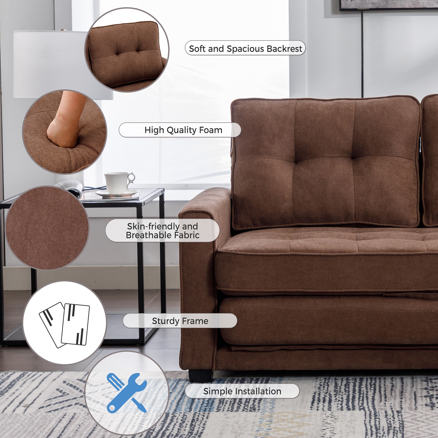 SINOFURN SYA290016GY Sofas-Loveseats - View #10