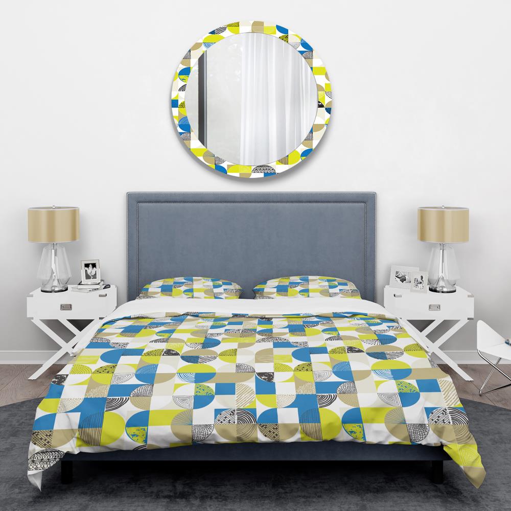 Designart BED24576-K 3 -Piece Blue King Duvet cover Set