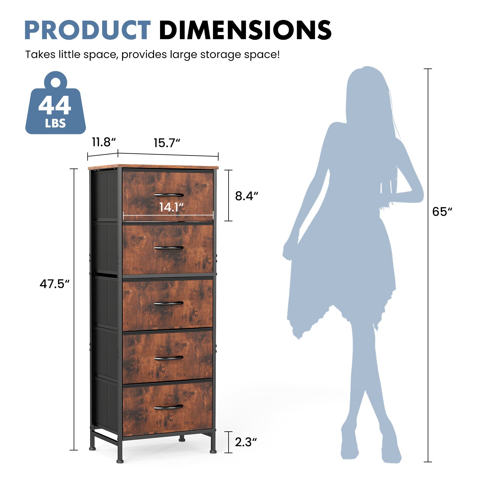 Sweetcrispy L-CAB-5HBC-48IN-RUST dressers - View #6