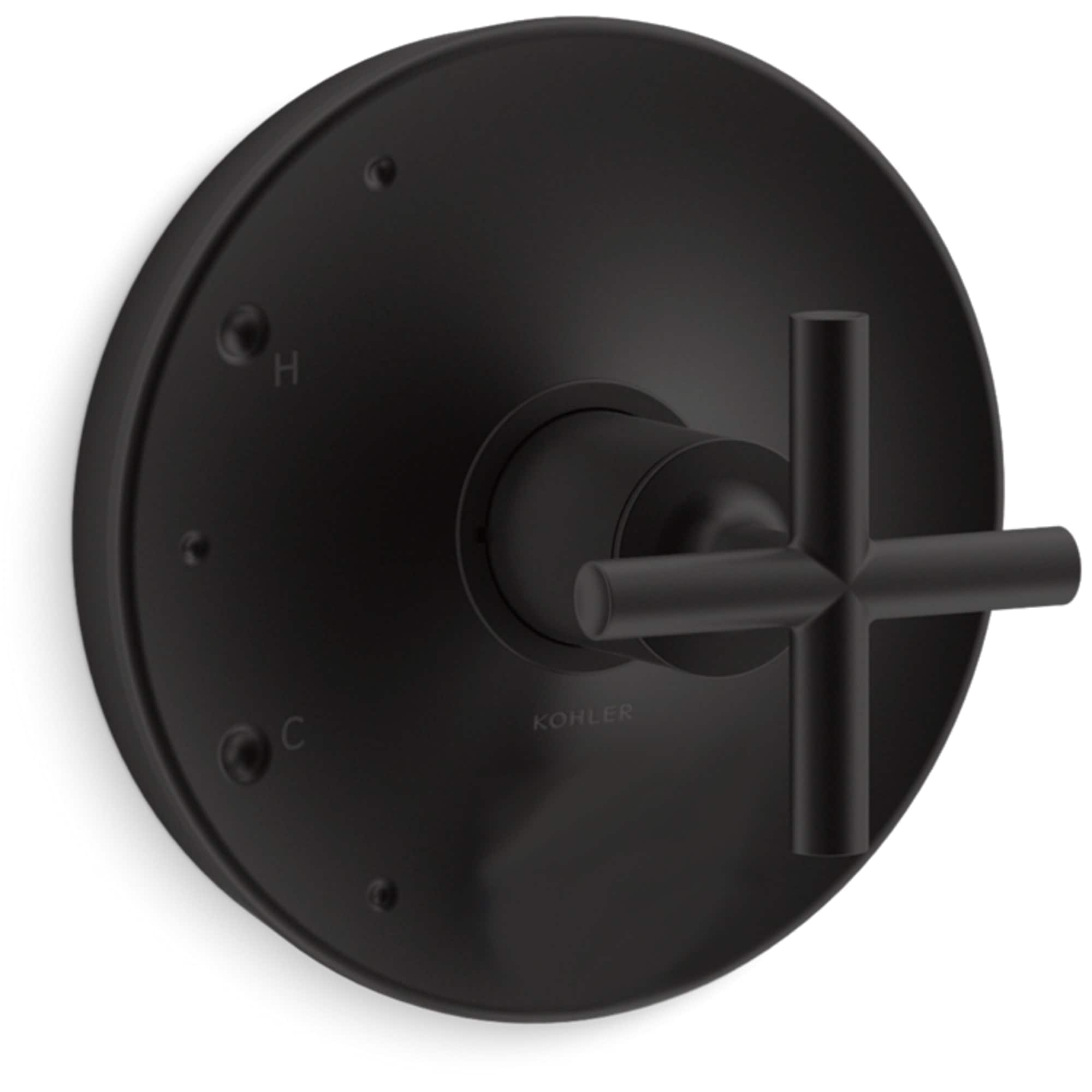 KOHLER K-TS14423-3-BL Matte Black Cross Shower Faucet Handle