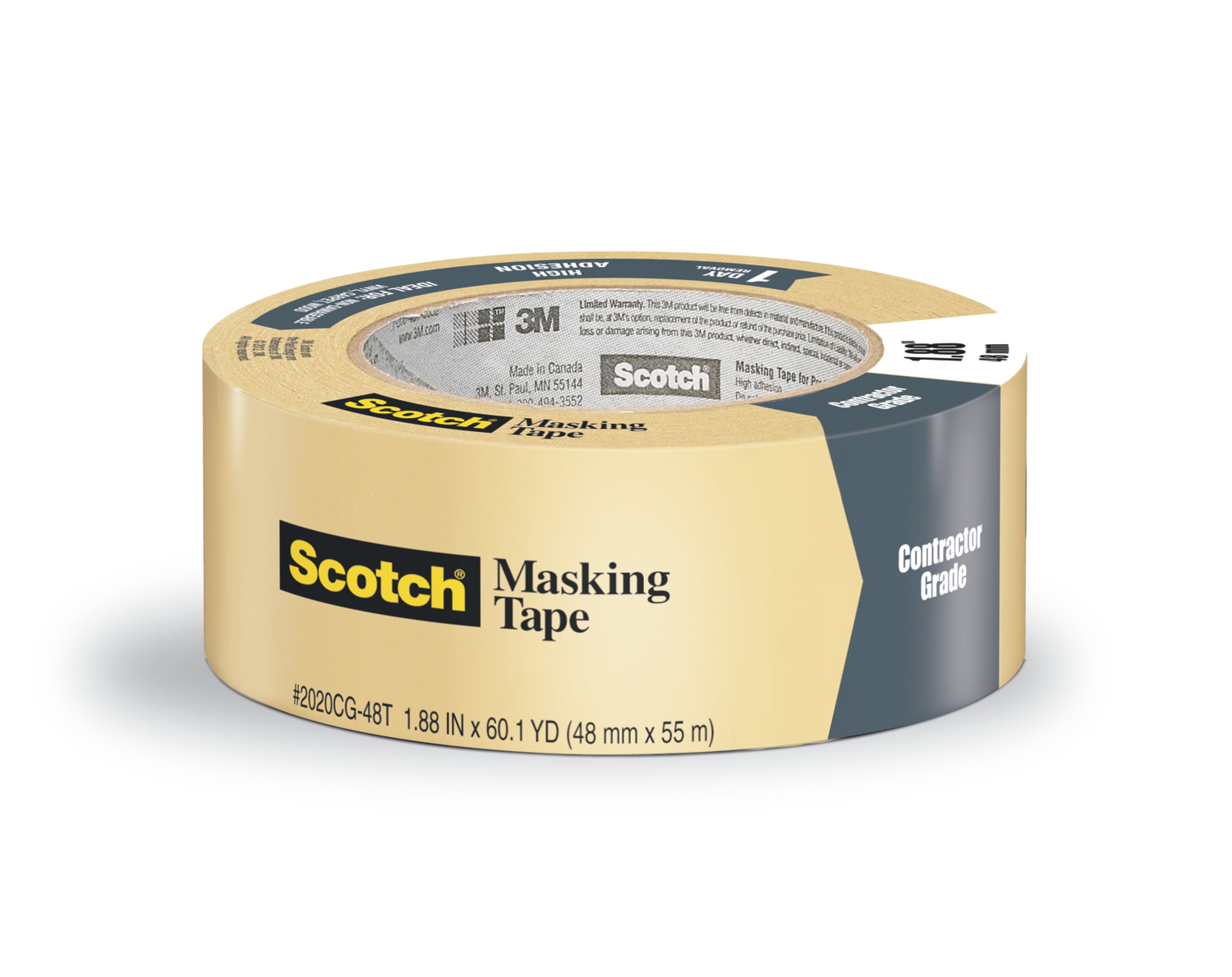 3M Scotch 1.41 in. x 60.1 yds. Masking Tape for Hard-to-Stick