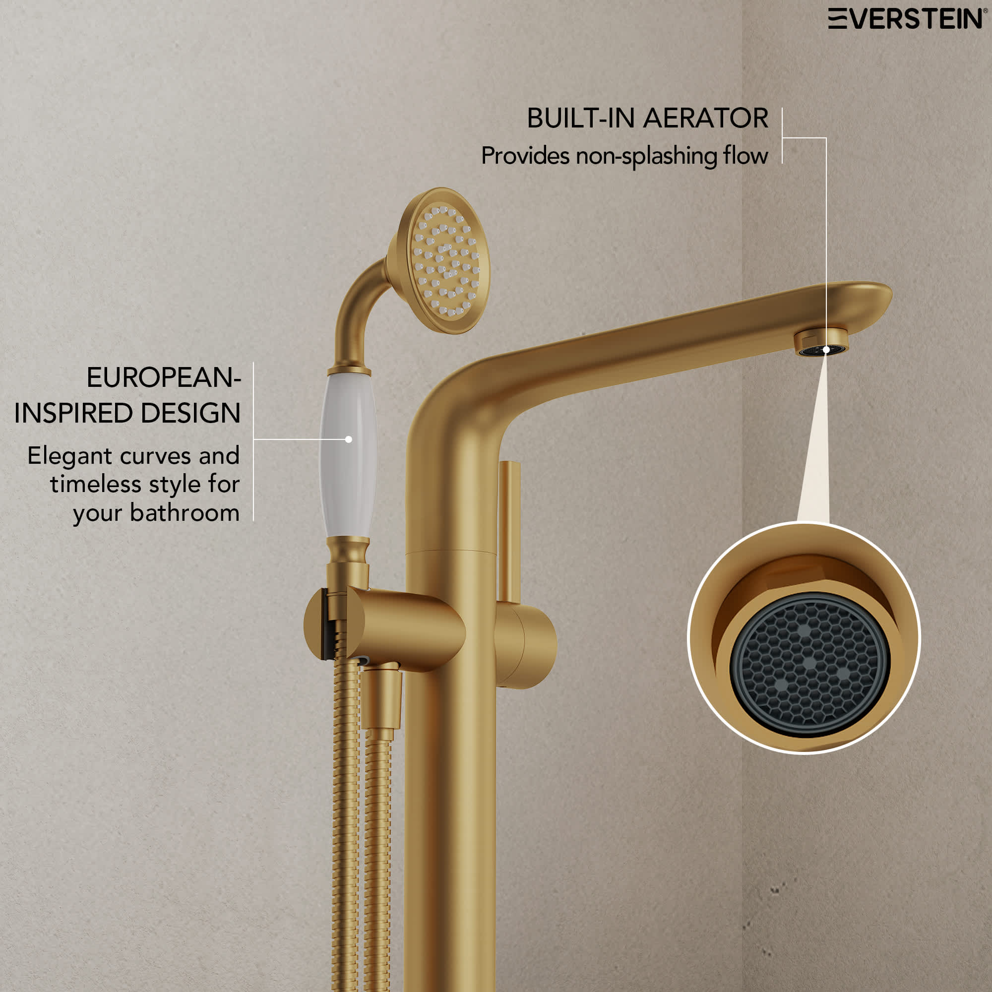 EVERSTEIN SFS-1187-GD Roman-Tub-Faucets - View #12