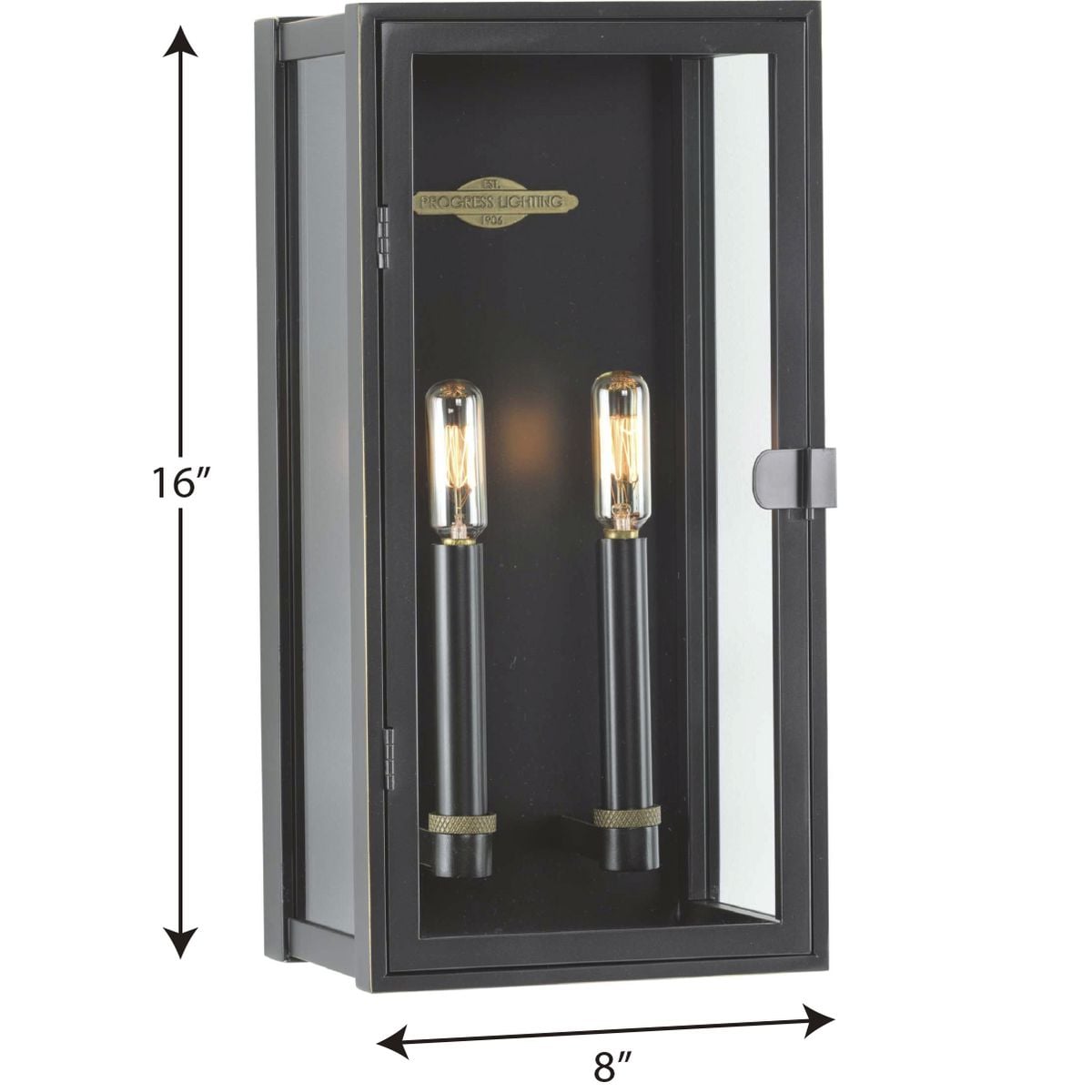 Stature Oil Rubbed Bronze 2-Light Outdoor Wall Lantern with Clear Glass