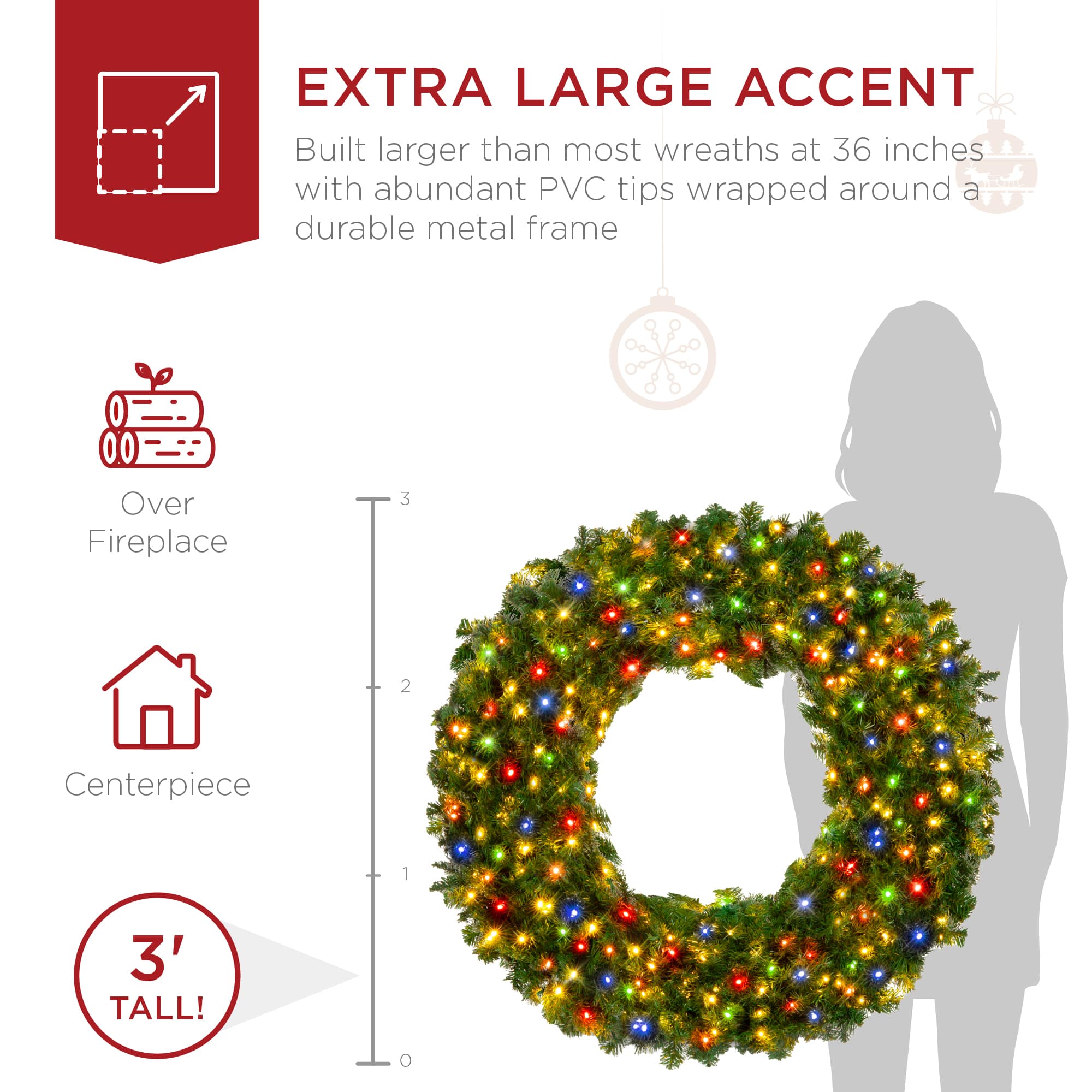 Best Choice Products SKY8224 Artificial-Christmas-Wreaths - View #4