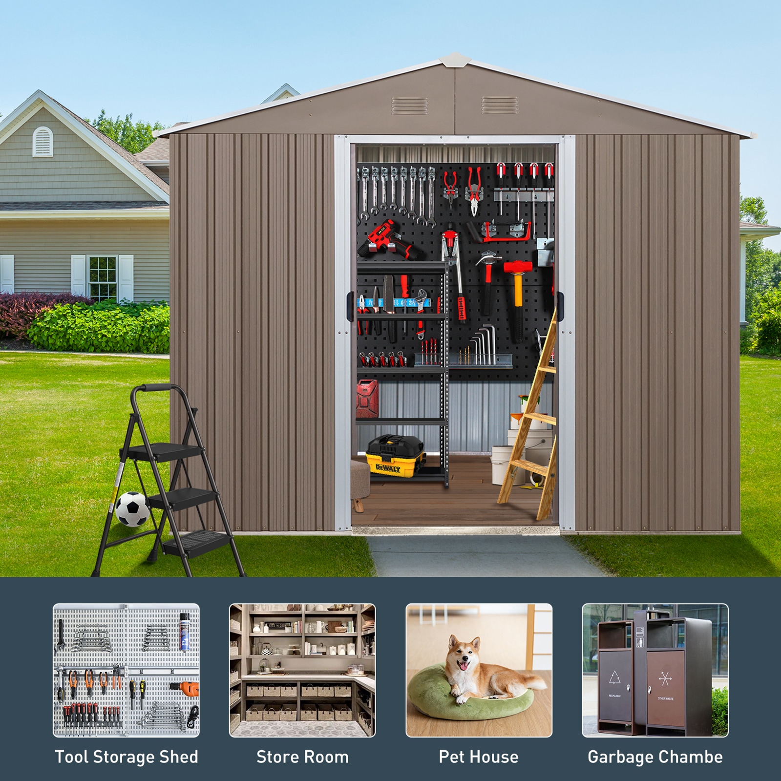 WELLFOR XDJ256BR Metal-Storage-Buildings-Sheds - View #7