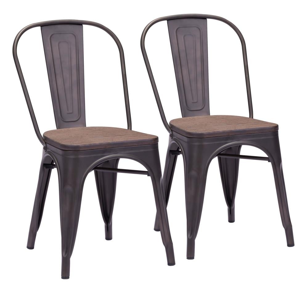 Zuo Modern 108144 Set of 2 Elio Contemporary/Modern Dining Side Chair (Metal Frame)