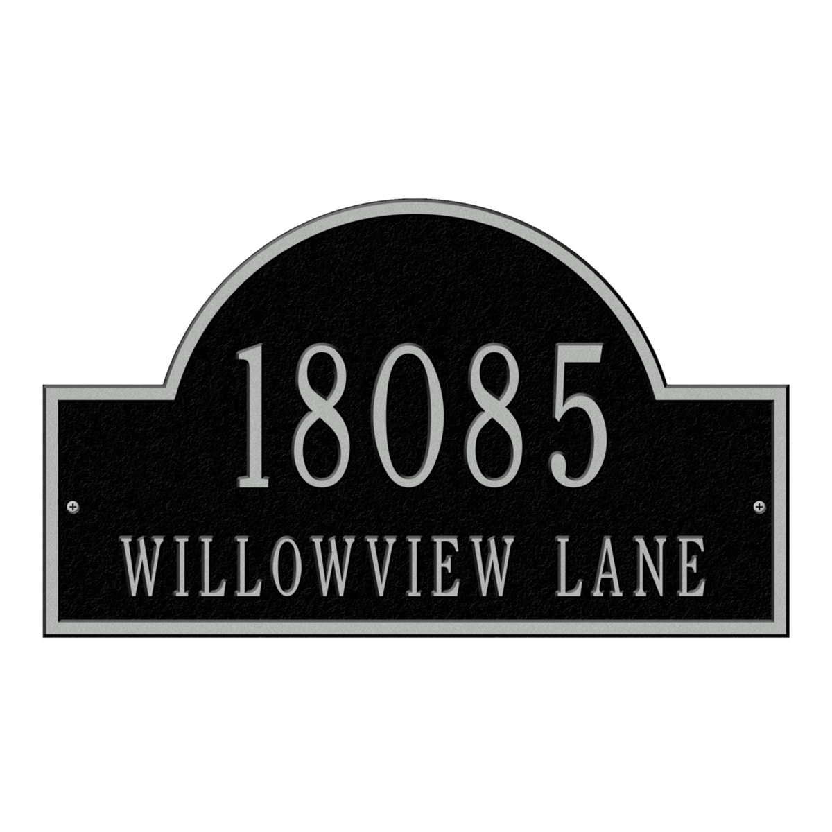 Whitehall 1004BS 9-1/4-in H x 15-3/4-in W Black/silver Aluminum Address plaque