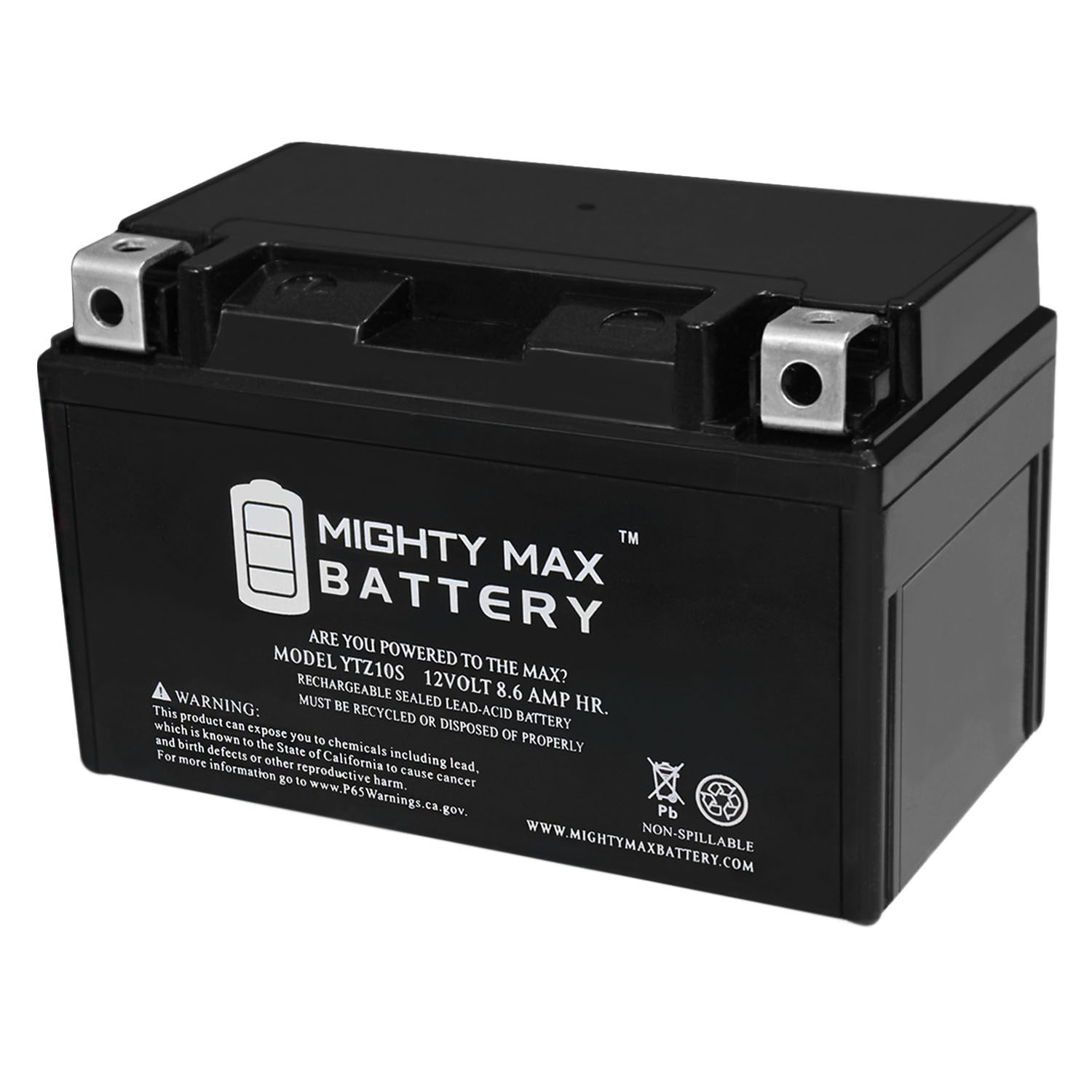 Mighty Max Battery MAX3462134 YTZ10S 12V 8.6AH Motorcycle Yamaha YZF F4i R6 R1 Rechargeable Sealed lead acid 1286 Backup power Batteries