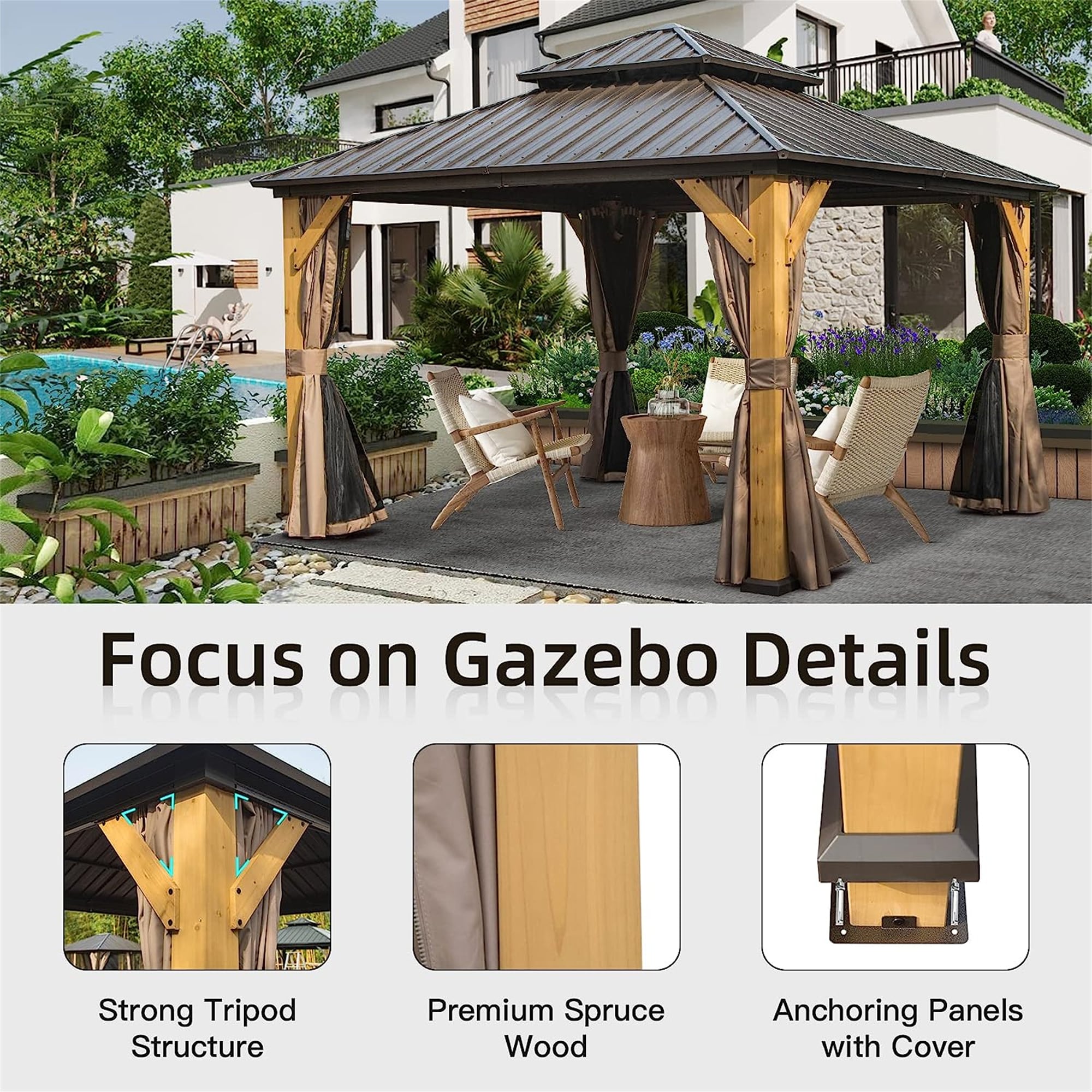 Flynama L-1859S00017 Wood-Resin-Gazebos - View #5