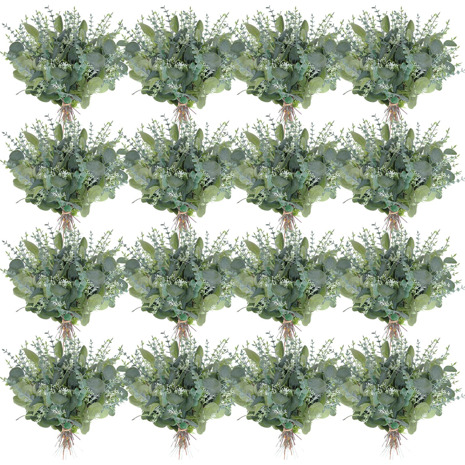 Aoibox  Silver Dollar Eucalyptus Artificial Greenery Stems Bulk Faux Foliage Branches for Decor 200 Pack