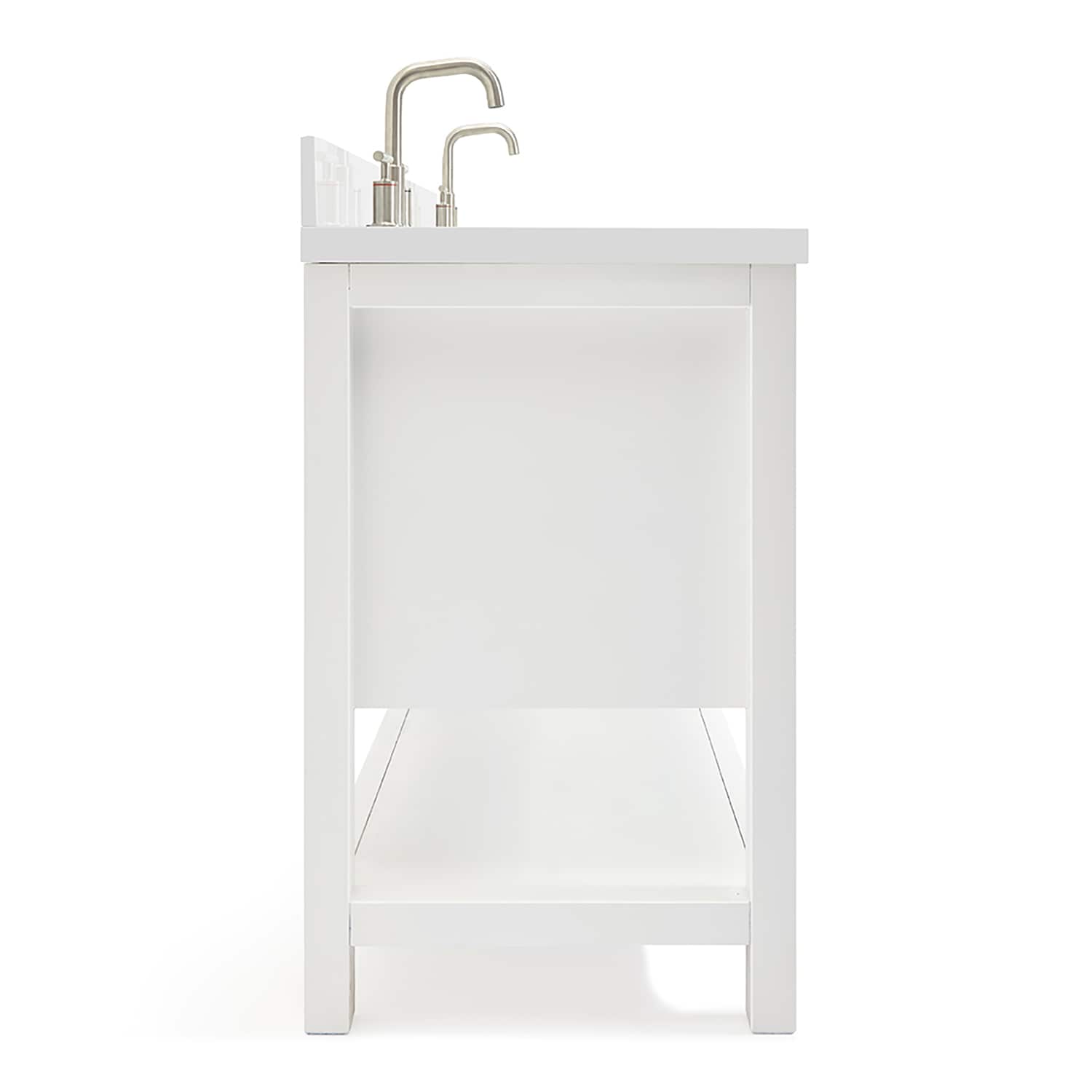 Magnolia 73" White Quartz Double Sink Freestanding Vanity