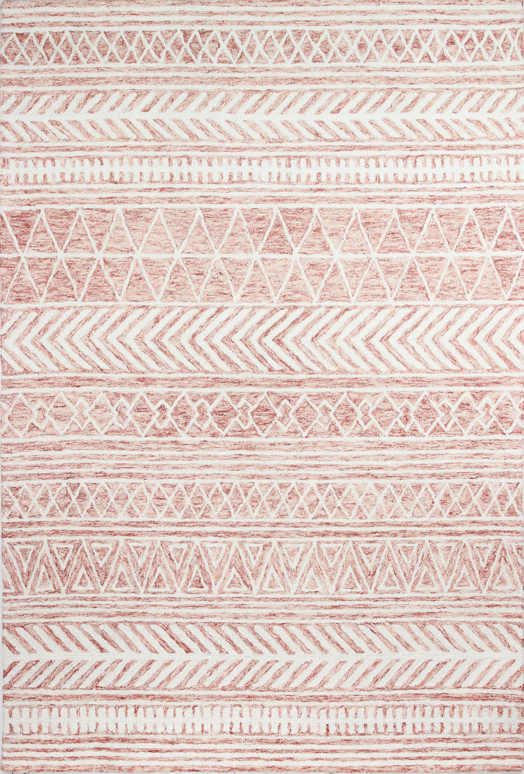 Bashian 649652288833 8 X 10 (ft) Wool Coral Indoor Geometric Moroccan Area Rug