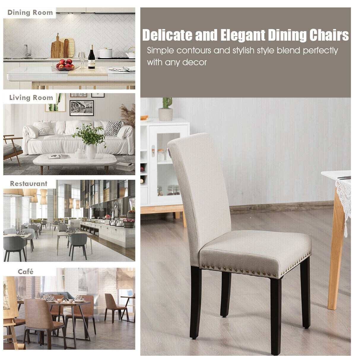 WELLFOR HW-HWY2-65395BE Dining-Chairs - View #6