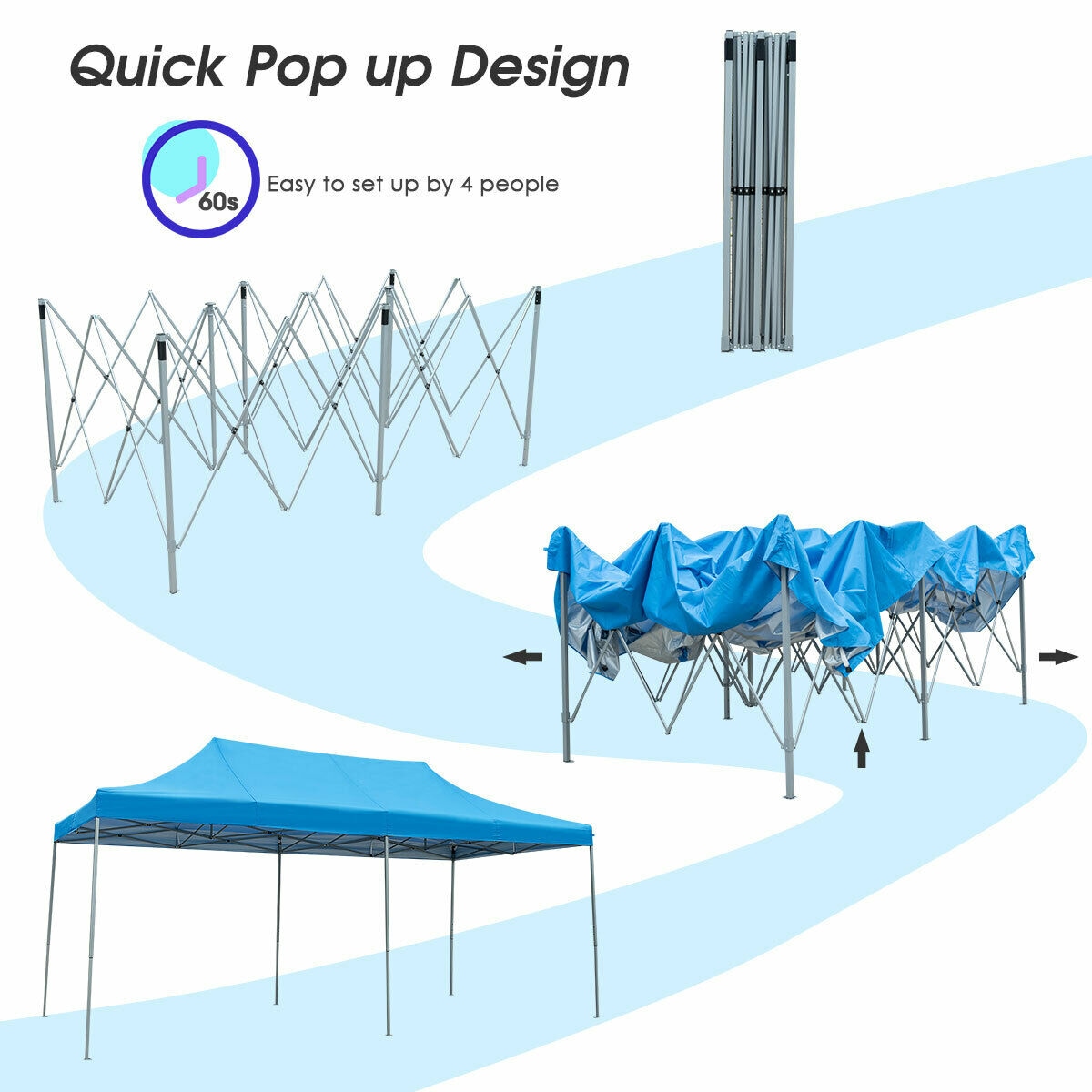WELLFOR DOS70118BL Carport-Covers - View #6