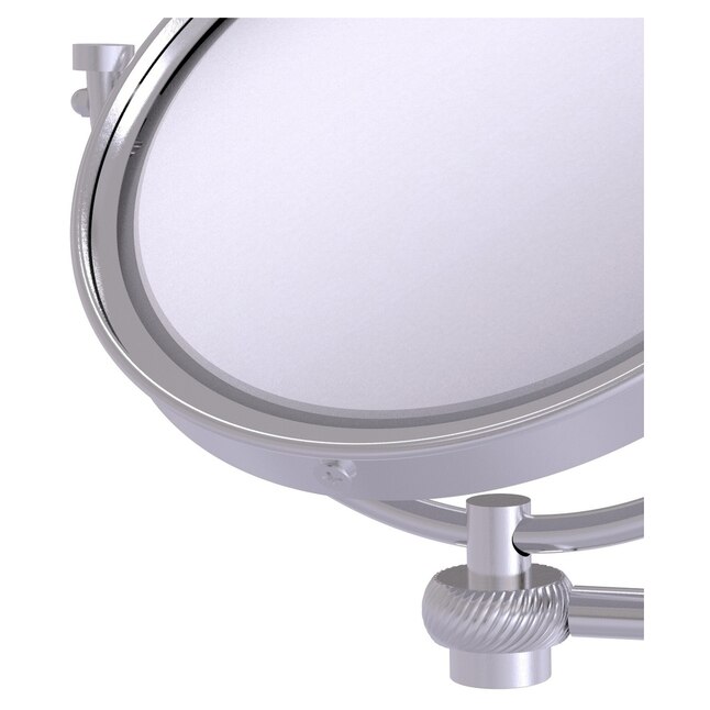 Allied Brass 8-in x 10-in Satin Chrome Double-Sided Magnifying Wall-Mounted Vanity Mirror Allied Brass 8-in x 10-in Satin Chrome Double-Sided Magnifying Wall-Mounted Vanity Mirror