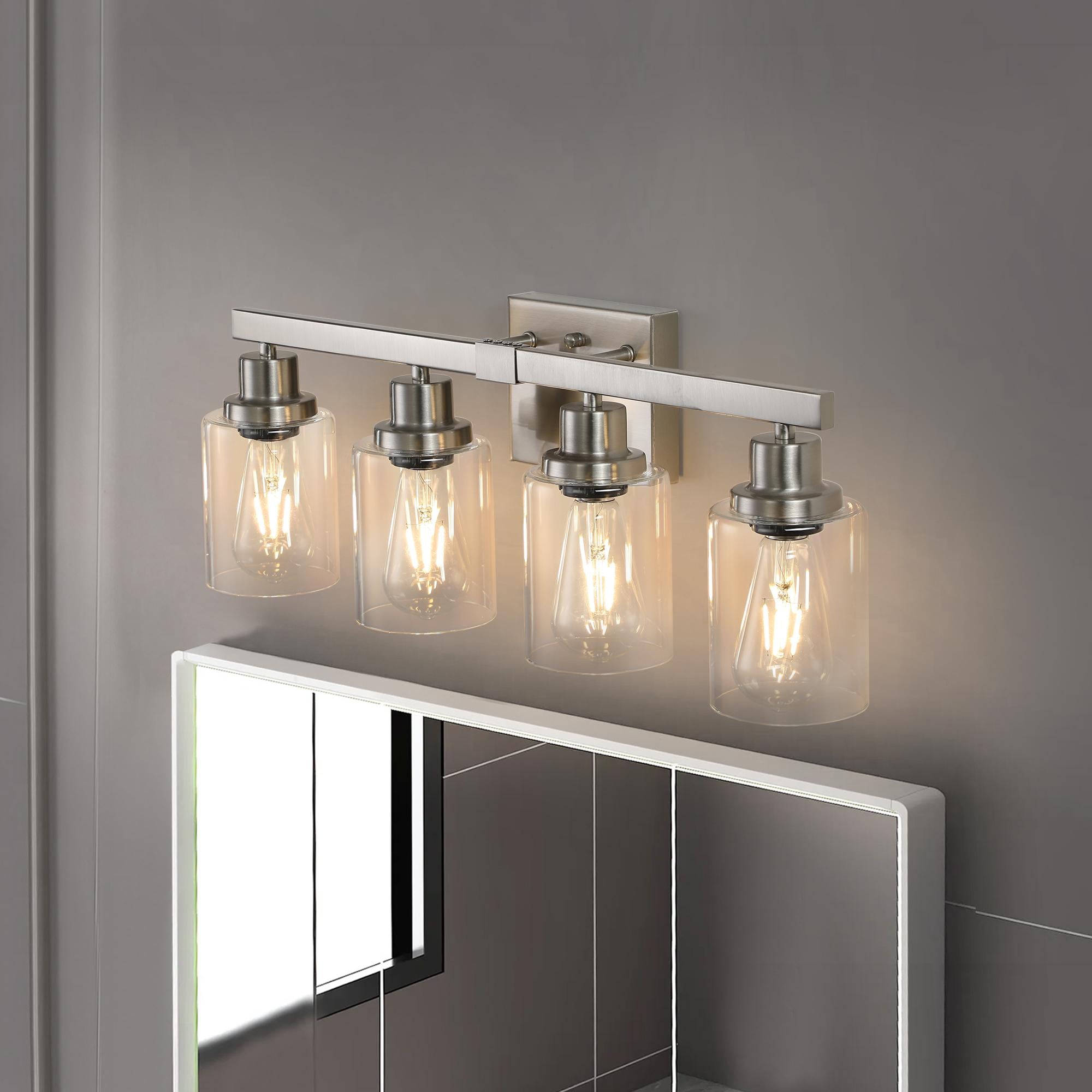 Bayfeve BFLCM-6668-LT Retro Elegance 24.2-in 4 -Light Brushed Nickel Vintage Vanity light